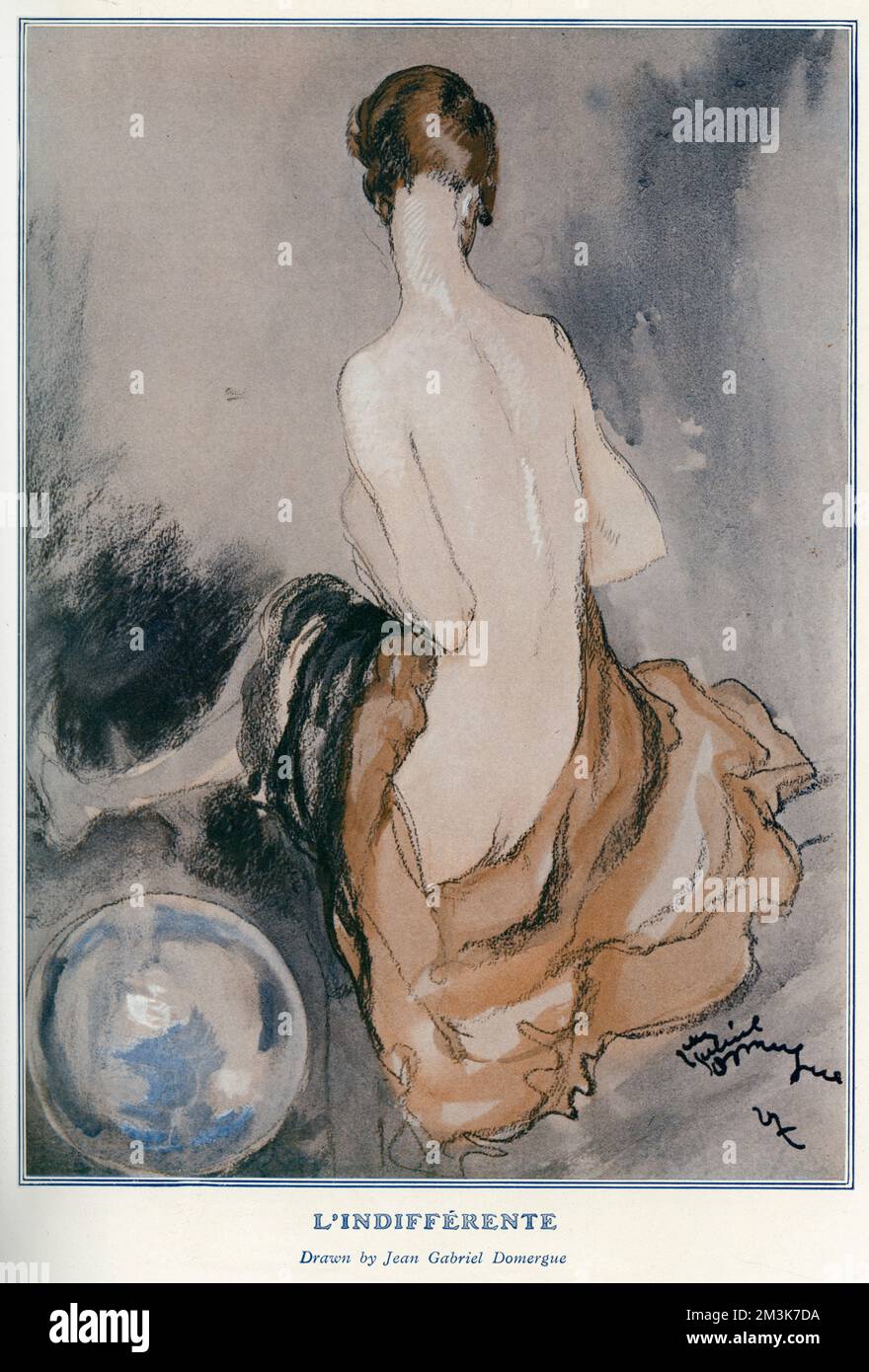 Die Frau posierte mit dem Rücken. Datum: 1928 Stockfoto