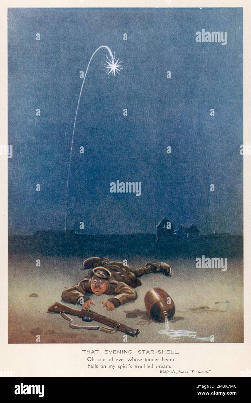 An jenem Abend Star-Shell von Bruce Bairnsfather Stockfoto