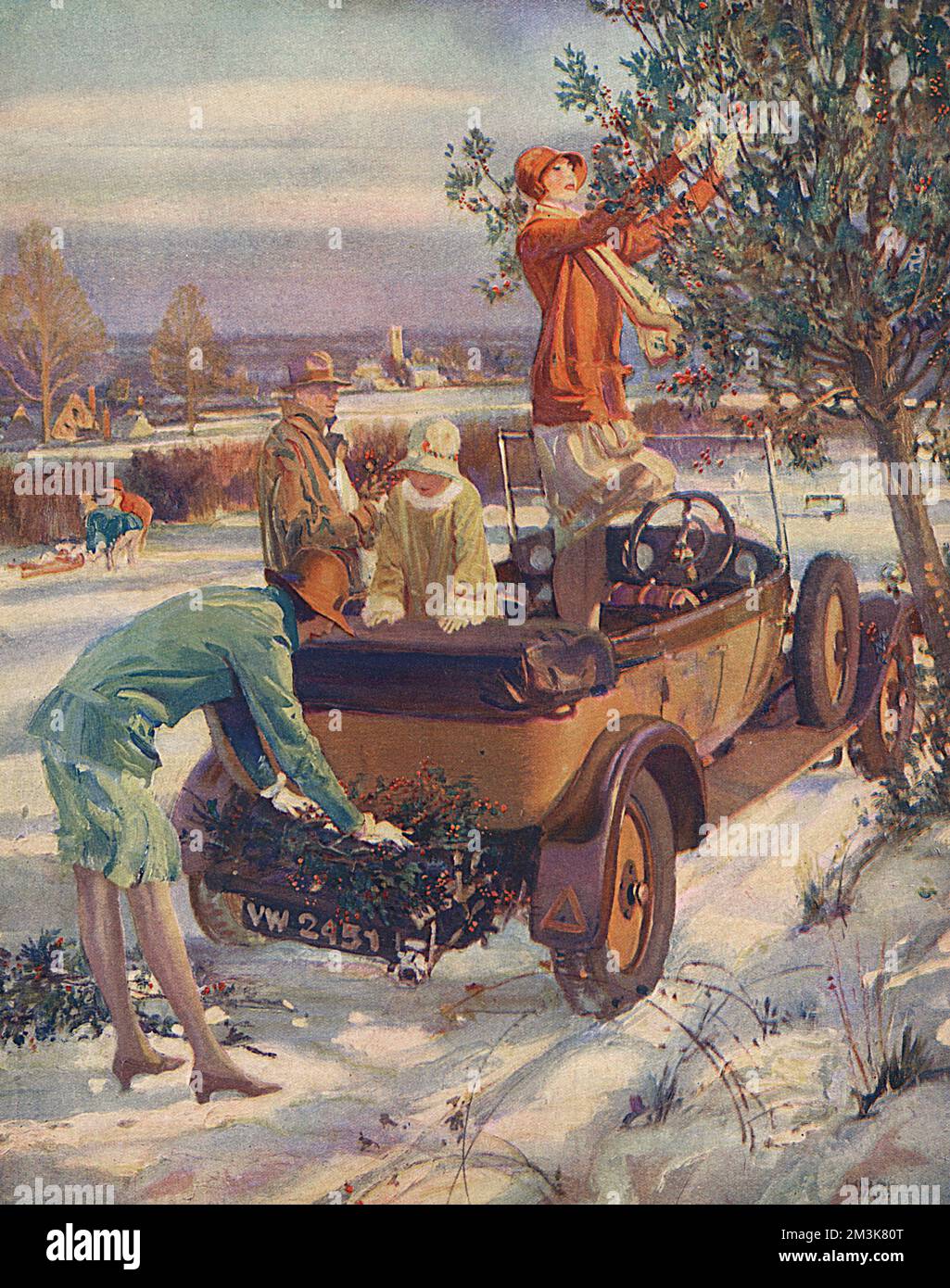 The Day Before Christmas: Gathering the Holly von Millar Watt Stockfoto