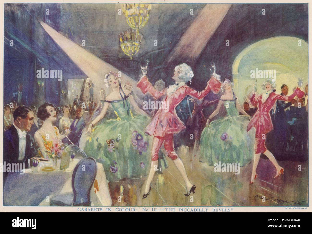 Ein Künstlereindruck von einer der Szenen in „The Piccadilly Revels“, als sie im Piccadilly Hotel aufgeführt wurden. Datum: 1925 Stockfoto