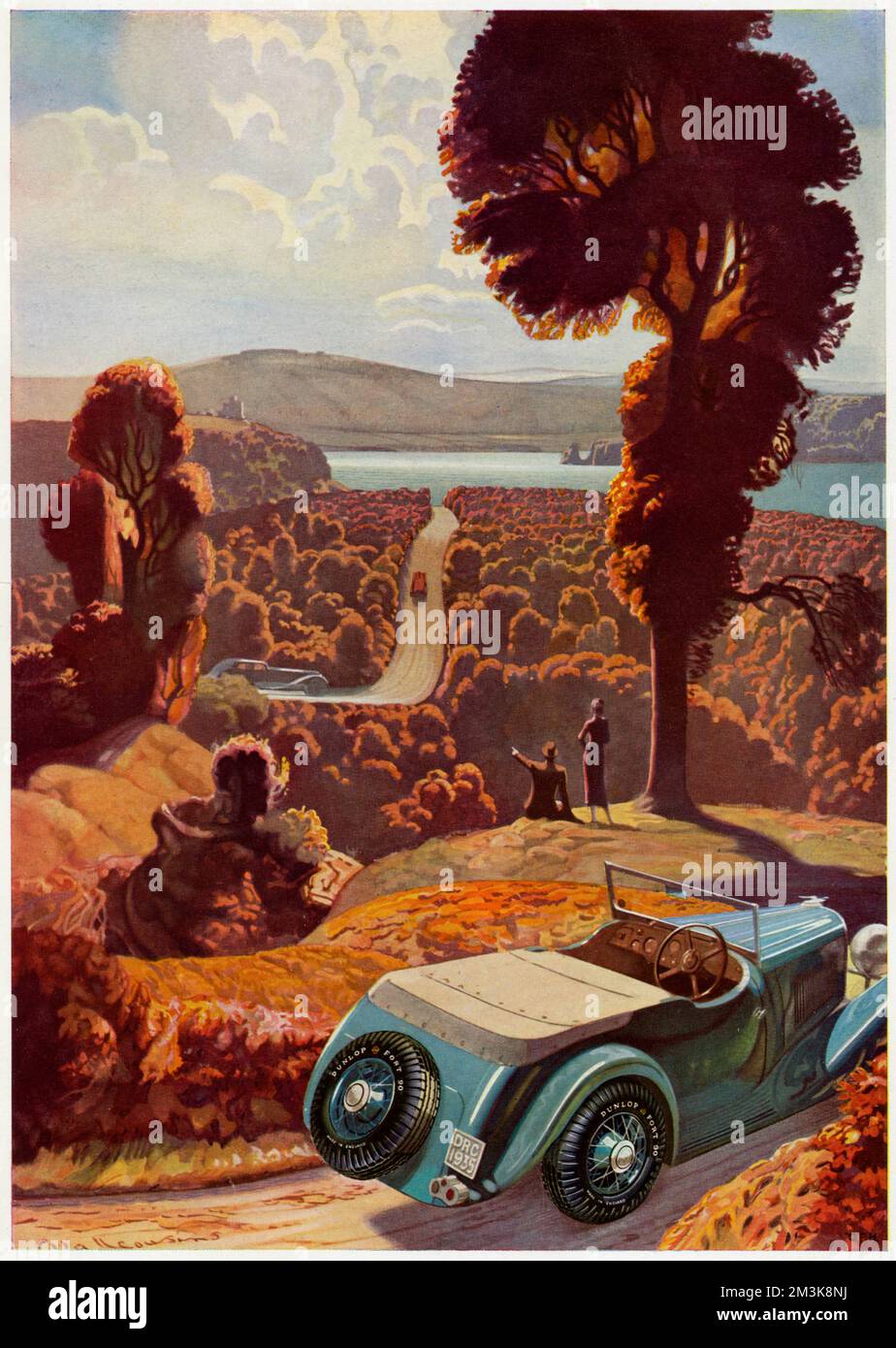 Werbung für Dunlop-Reifen Stockfoto