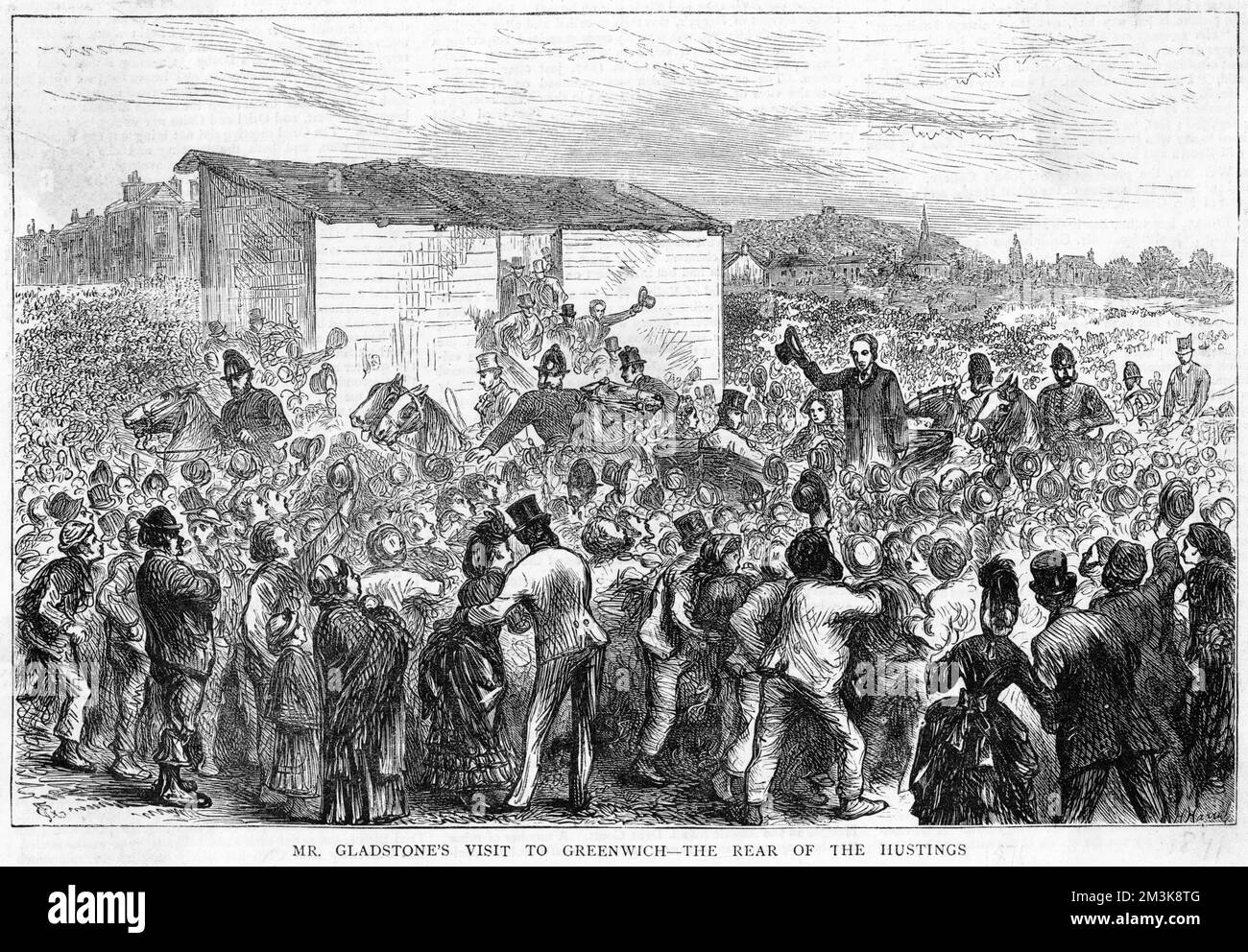Gladstone wurde von einer enthusiastischen Menge auf Blackheath begrüßt. Datum: 1871 Stockfoto