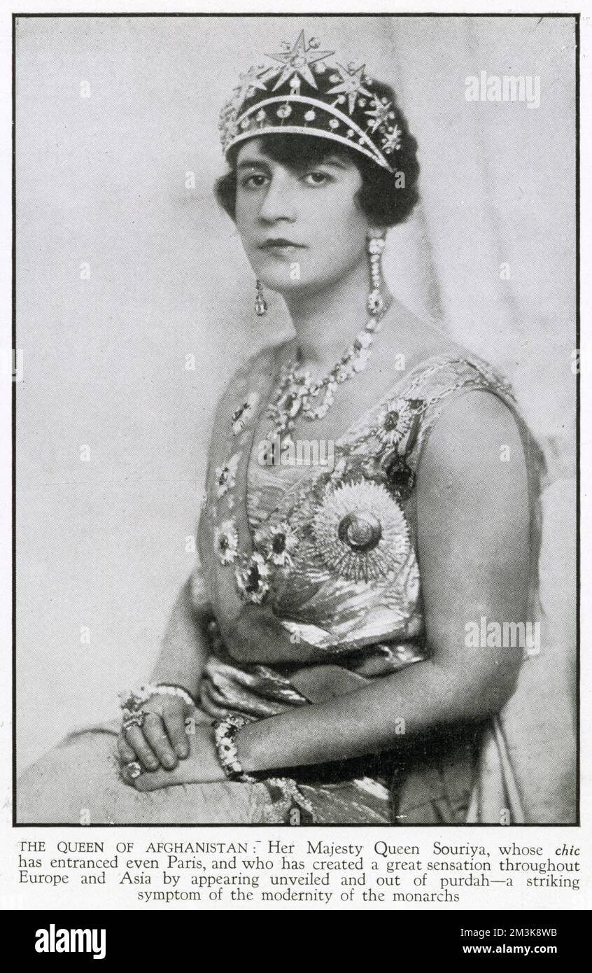 Königin Soraya von Afghanistan (1899-1968), Ehefrau von König Amanullah von Afghanistan. Das Paar besuchte London. Stockfoto