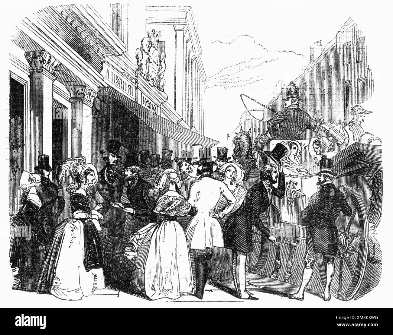 'Centre of Eleganz and Fashion's Mart' - Bond Street ist bereits als Ort für Kleidung und Accessoires etabliert. 1843 Stockfoto