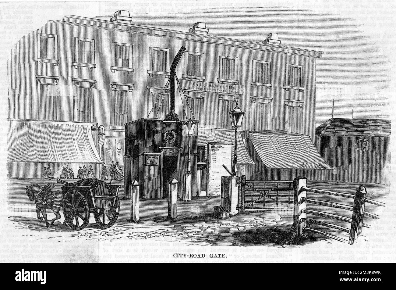 Die Mautstelle an der City Road, ein Haupteingang in die Stadt von Norden. Datum: 1864 Stockfoto