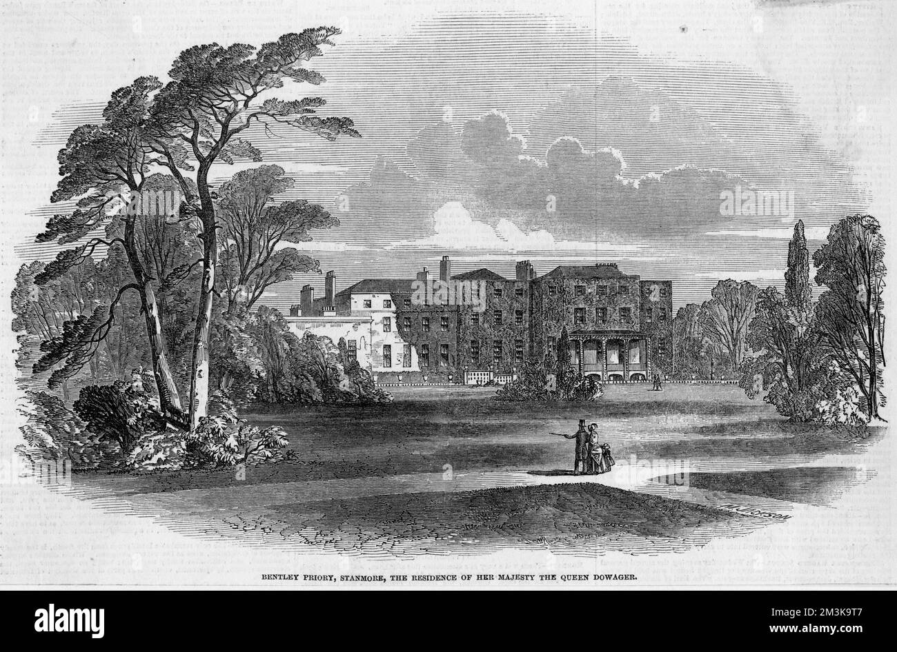 Bentley Priory, Stanmore, Middlesex : die Residenz von Adelaide, der Königininwitwe, nach dem Tod von Wilhelm IV 1848 Stockfoto