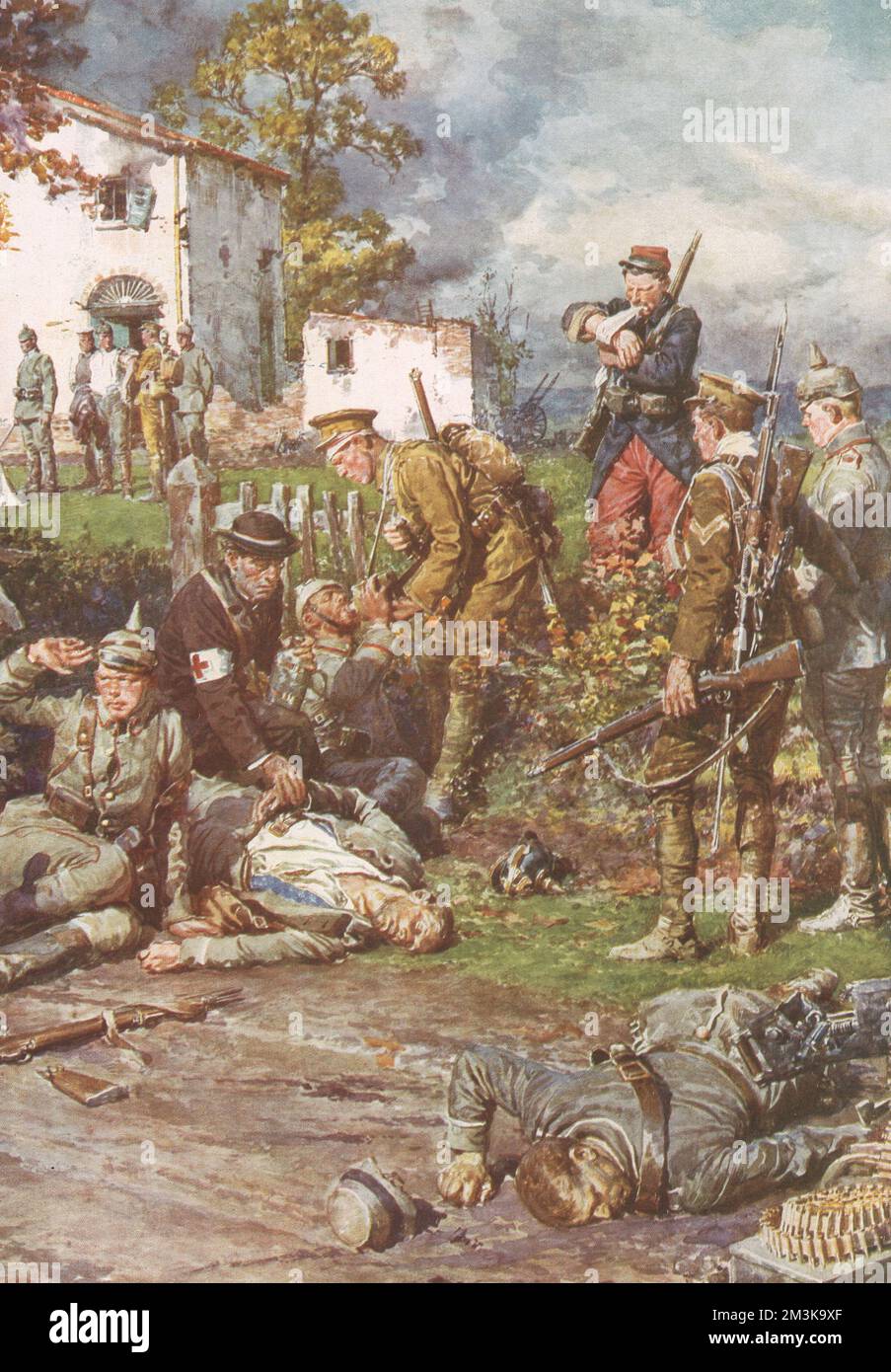 Frankreich und Großbritannien zusammen im Feld - WWI Stockfoto