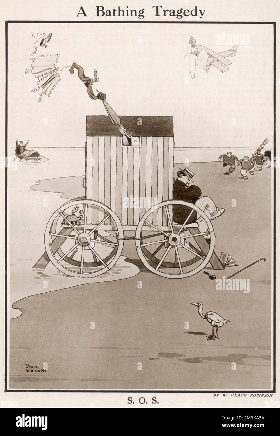 EINE BADETRAGIK Stockfoto