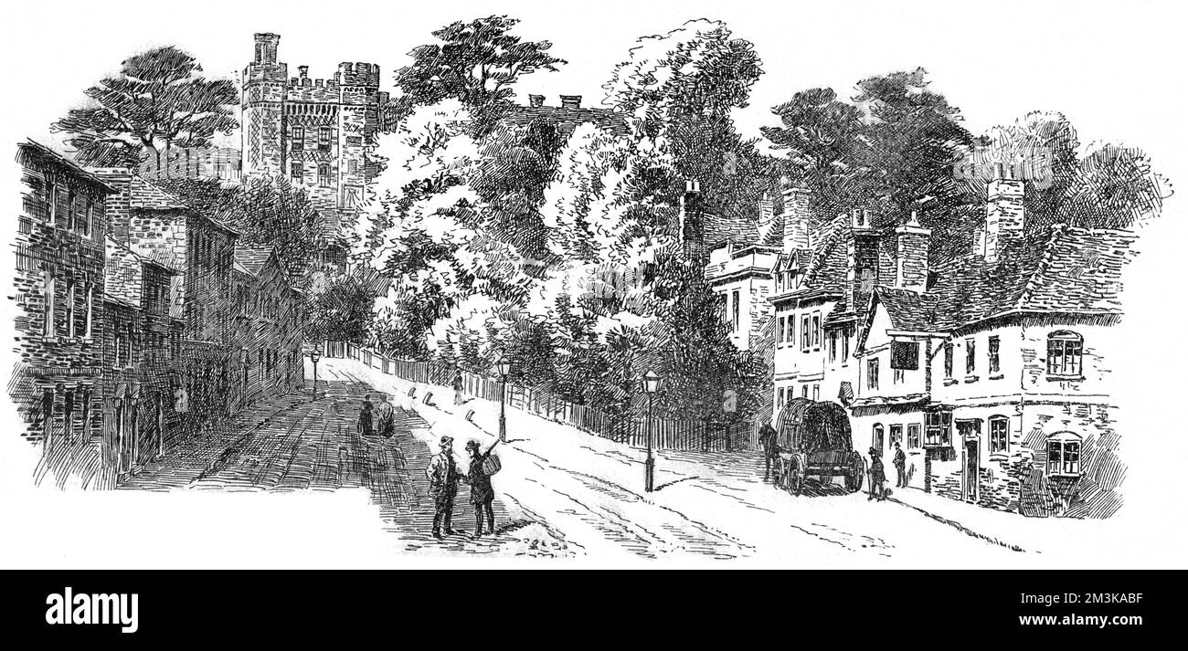 Castle Street, Farnham, Surrey Datum: 1887 Stockfoto