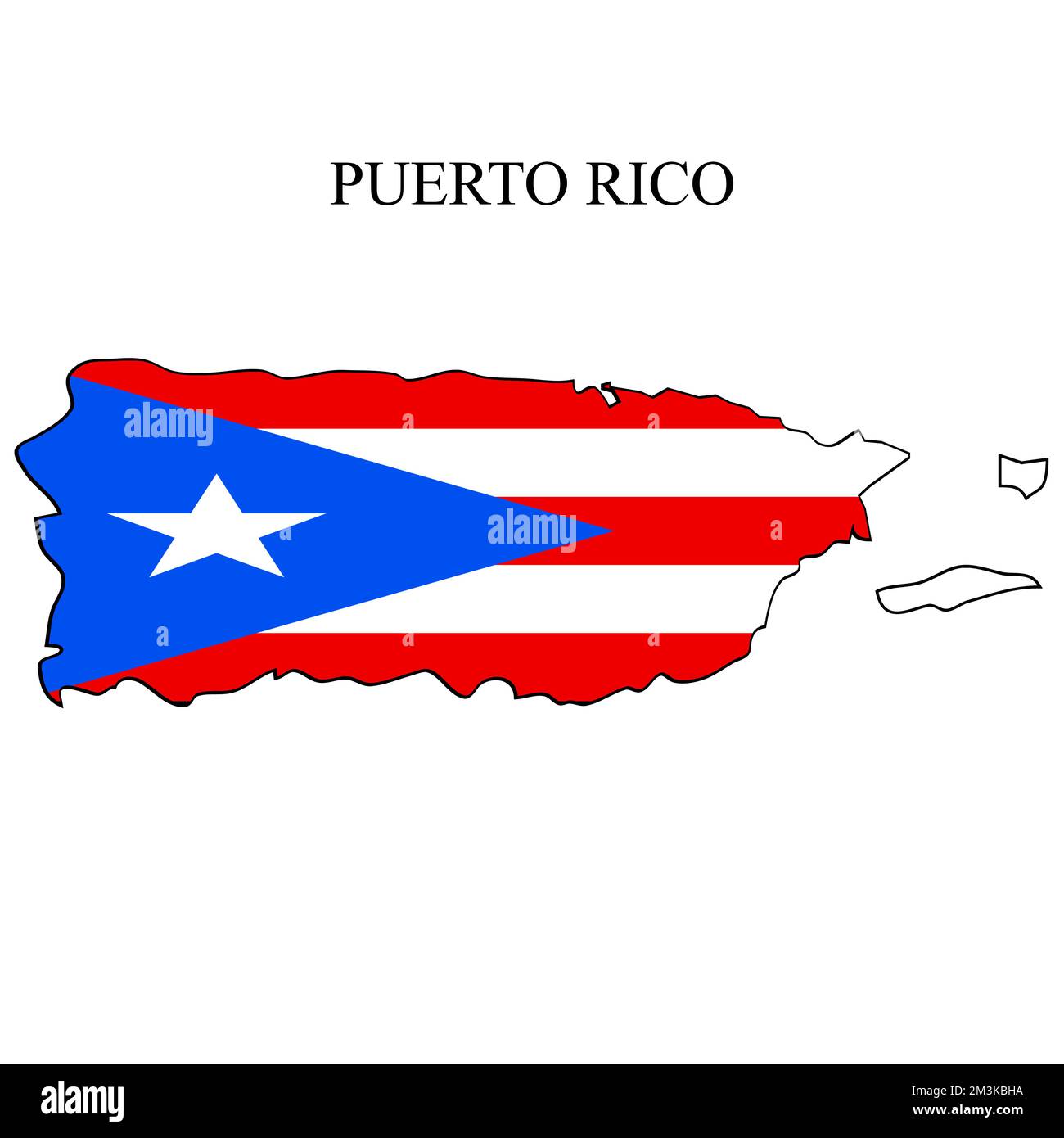 Puerto-Rico-Kartenvektordarstellung. Weltwirtschaft. Berühmtes Land. Karibik. Lateinamerika. Amerika. Stock Vektor