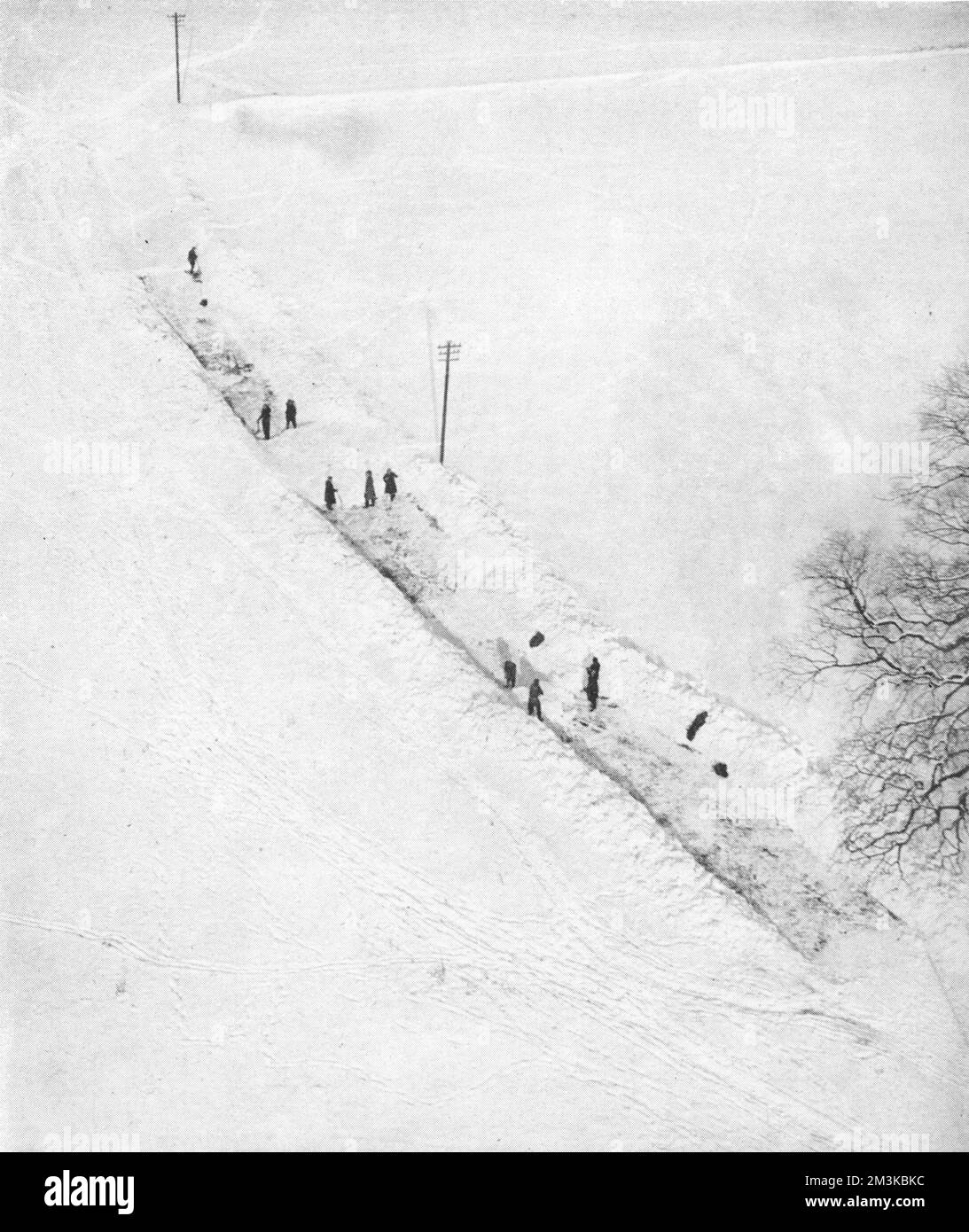 Bredhurst wurde 1947 durch Schnee isoliert Stockfoto
