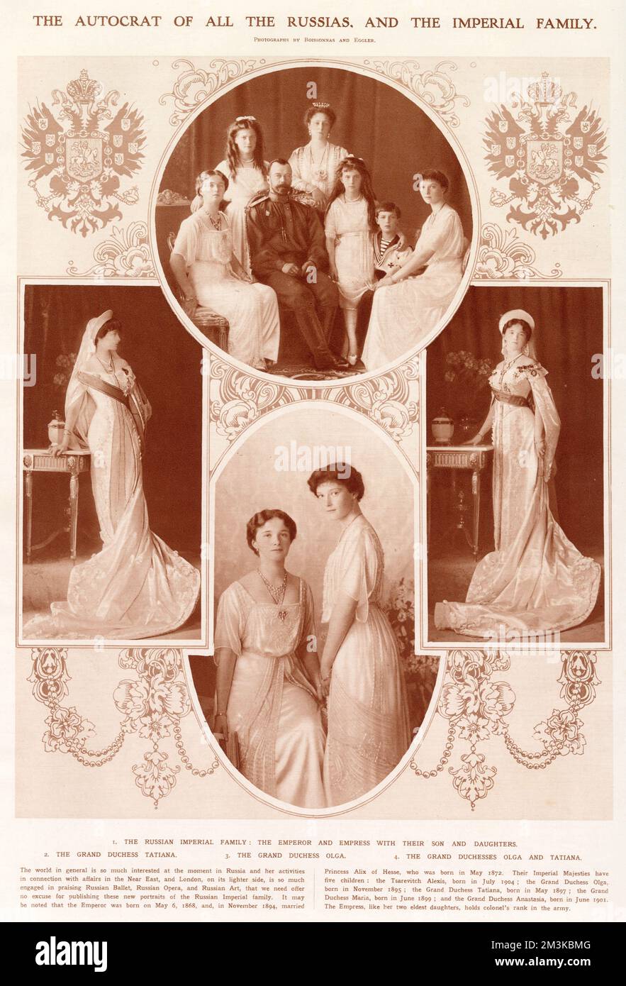 Nikolaus II. Und seine Familie 1913 Stockfoto
