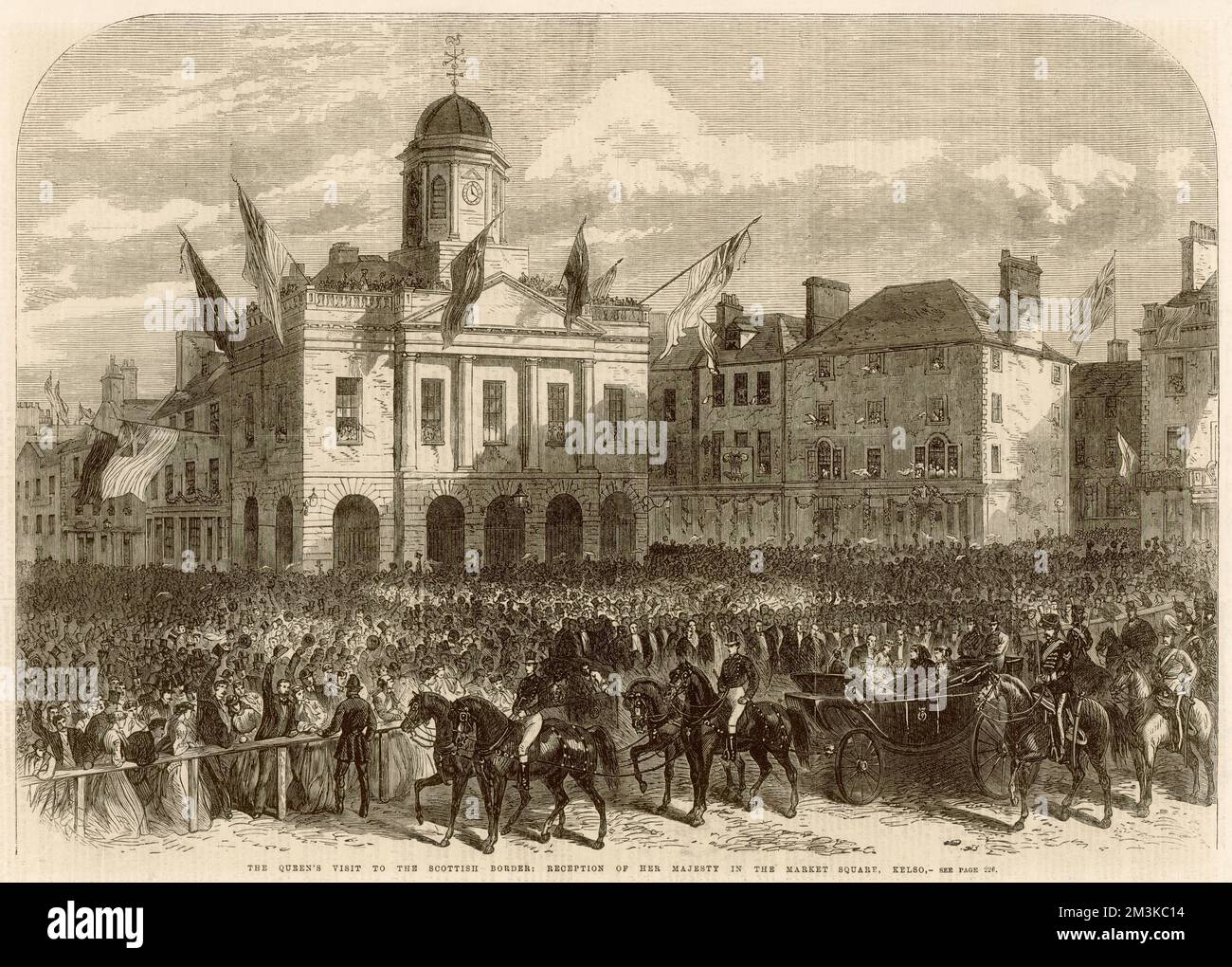 Empfang von Königin Victoria auf dem Marktplatz, Kelso Stockfoto