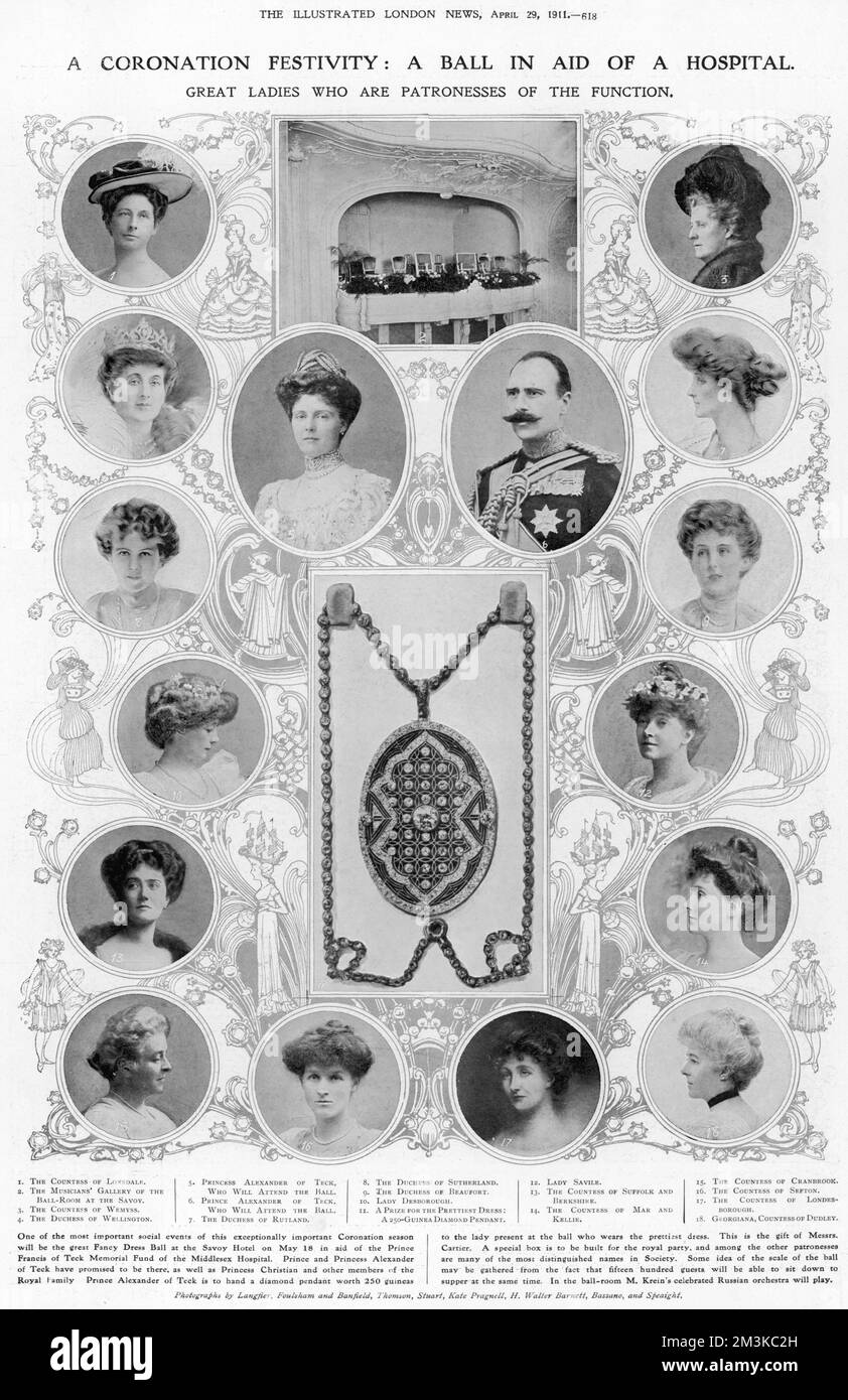 Ein Krönungsfest: Ein Ball zur Unterstützung eines Krankenhauses Stockfoto