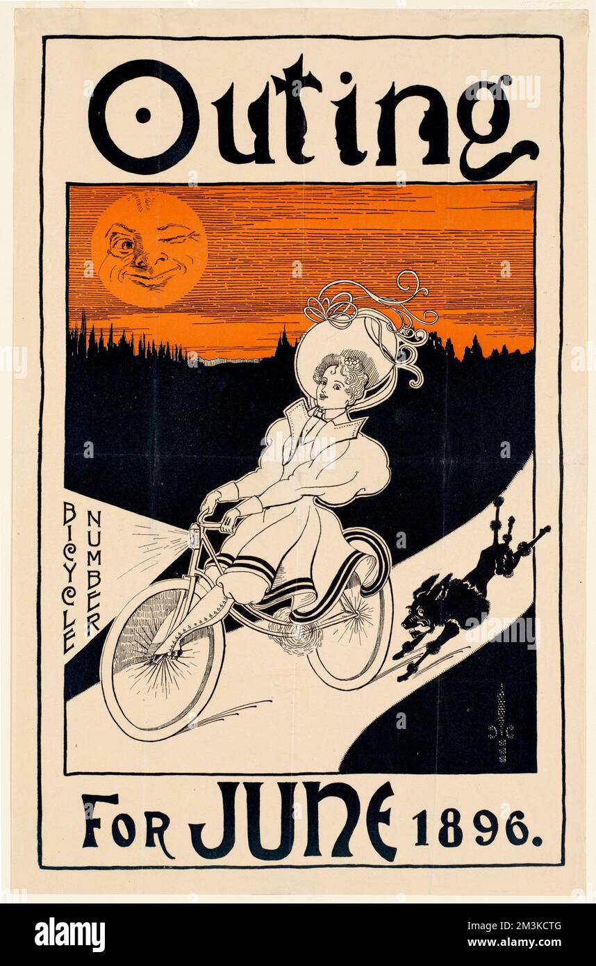Ausflugsfahrradnummer für Juni 1896 , Fahrräder & Dreiräder, Radfahrer, Periodicals, Mond Stockfoto