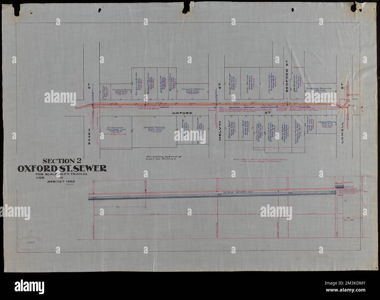 Oxford St. Kanalisation, Abschnitt 2, Kanalisation, Straßen. Lawrence Stockfoto
