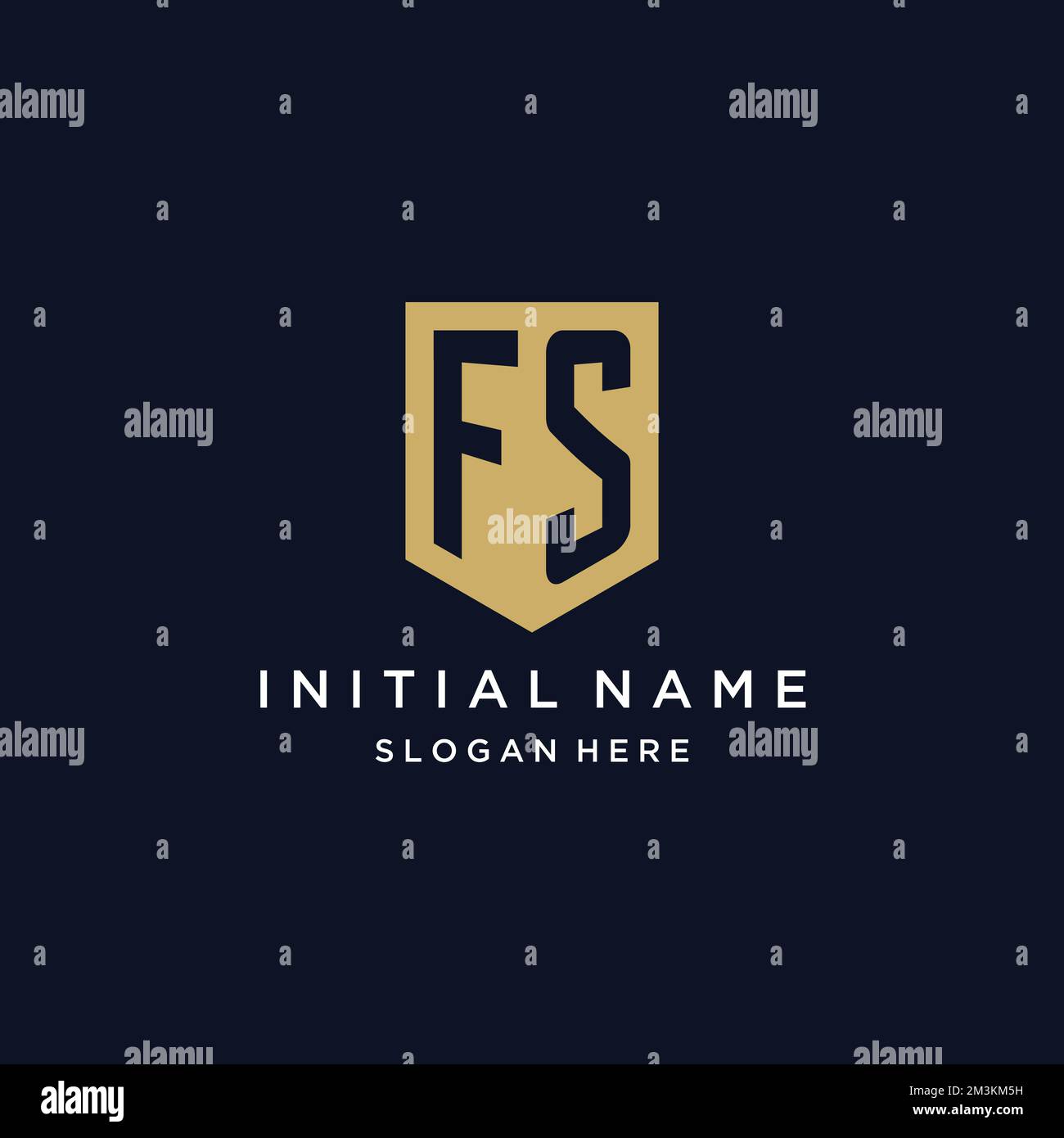 FS Monogramm Initialen Logo Design mit Shield icon Template Stock Vektor