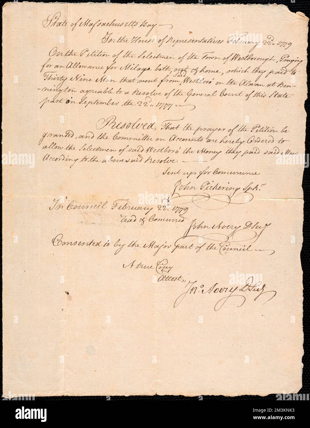 Zahlungen des Staates Massachusetts an Westborough, 1779-1792 , Vereinigte Staaten, Geschichte, Revolution, 1775-1783 Stockfoto