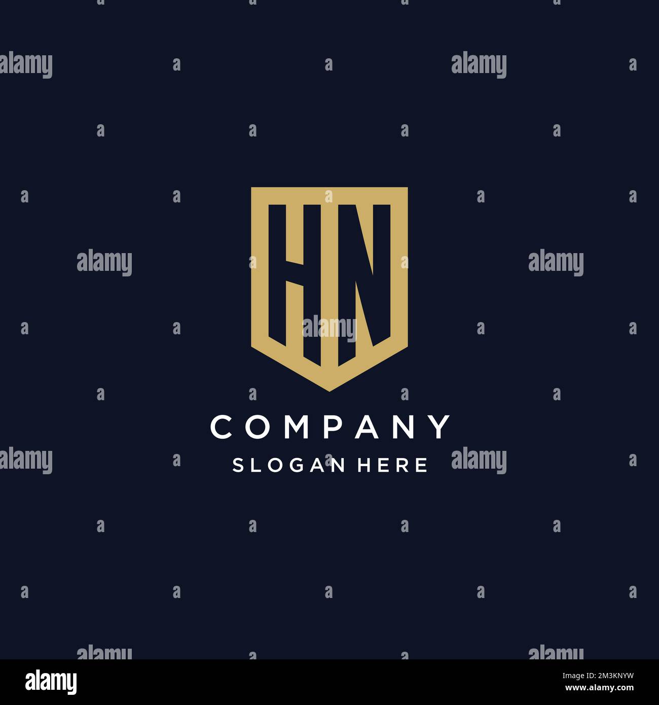 HN Monogramm Initialen Logo-Design mit Shield Icon-Vorlage Stock Vektor