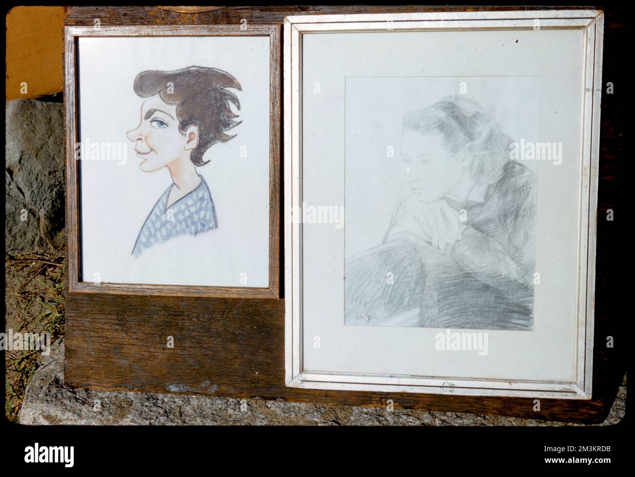 Bleistiftzeichnung, Maine, Porträtzeichnungen. Edmund L. Mitchell Kollektion Stockfoto