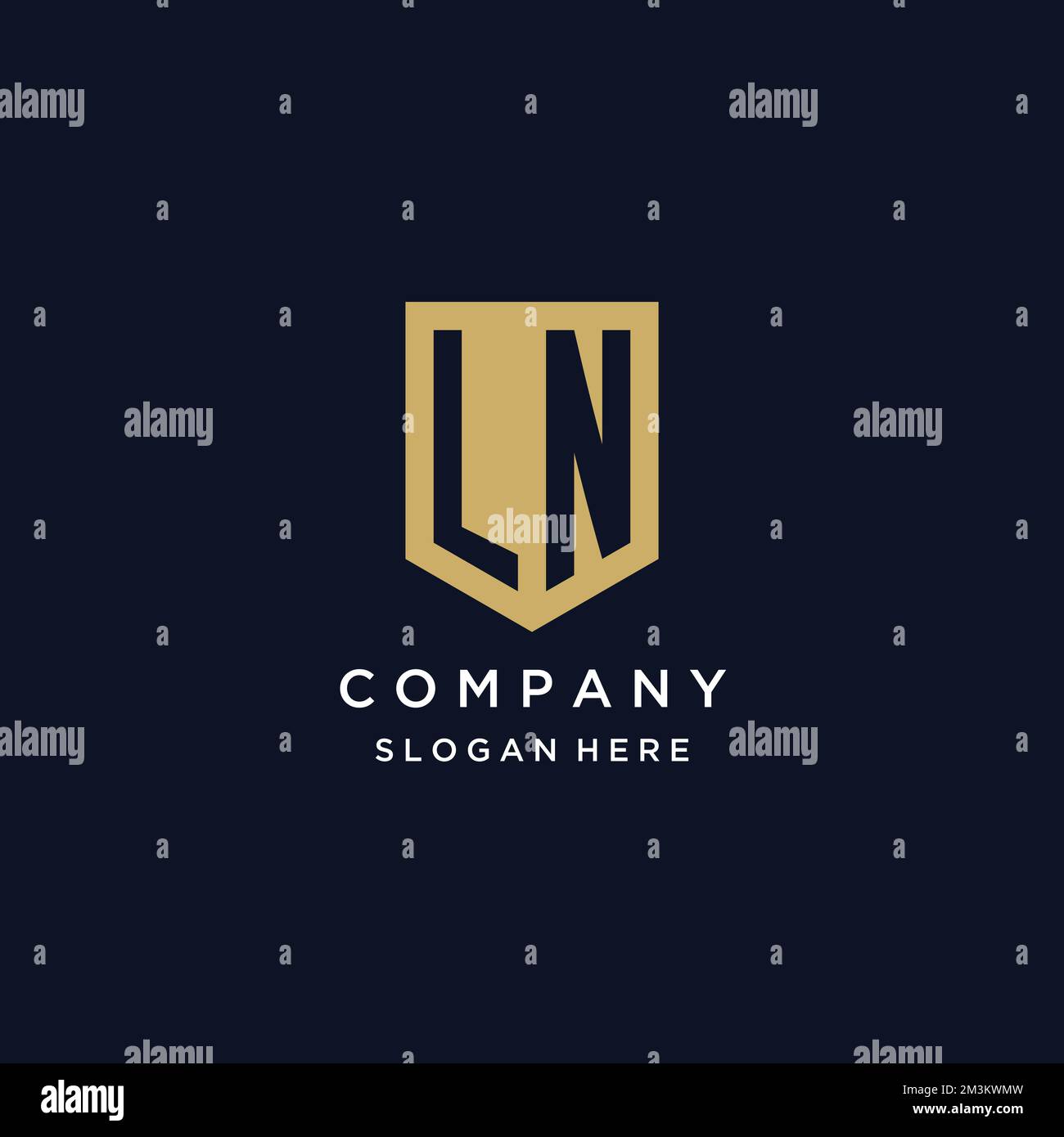 LN Monogramm Initialen Logo-Design mit Shield Icon-Vorlage Stock Vektor