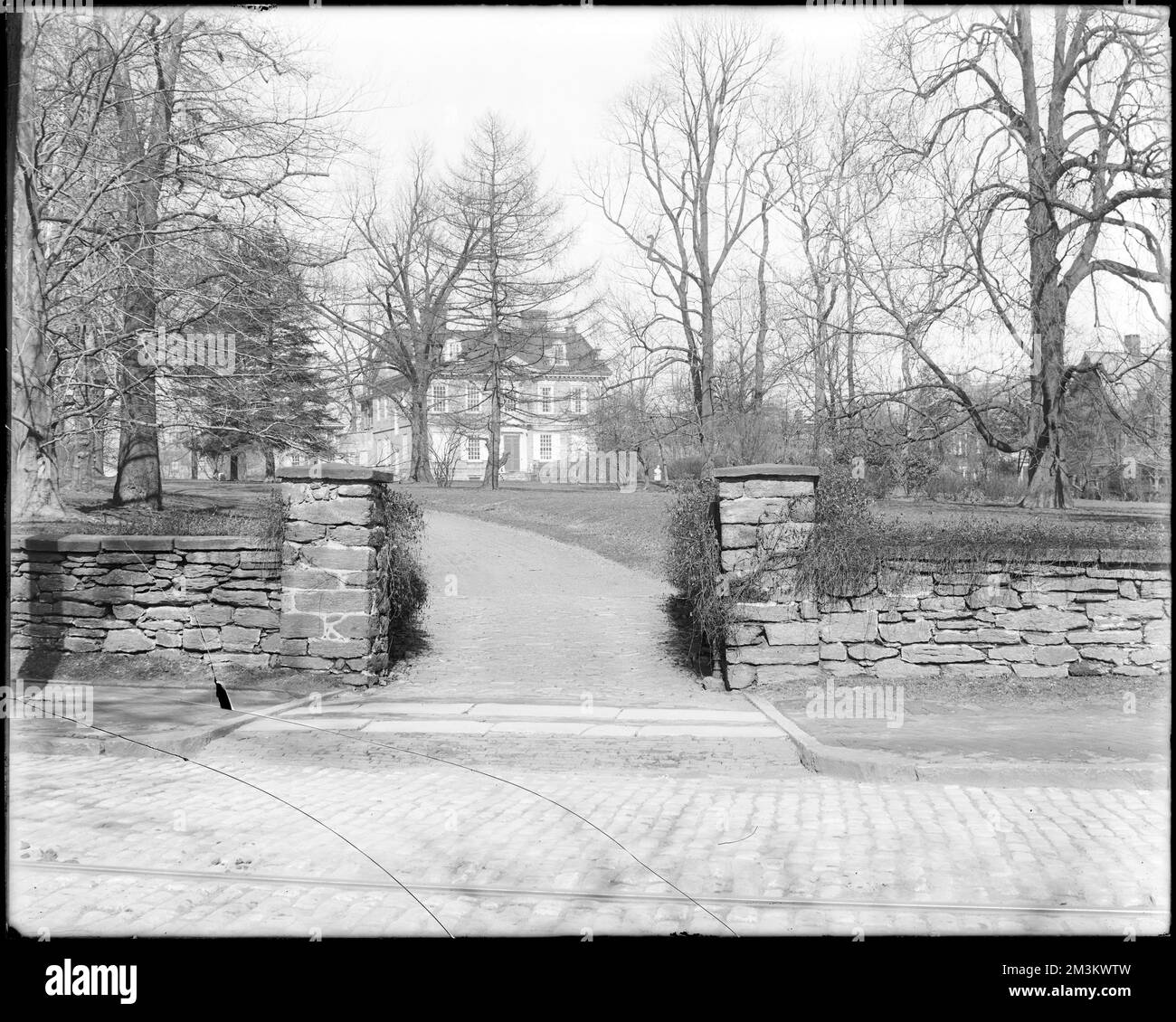 Philadelphia, Pennsylvania, 6401 Germantown Avenue, Benjamin Chew House , Houses, Gates, Chew, Benjamin, 1722-1810. Frank Cousins Glass Plate Negatives Collection Stockfoto