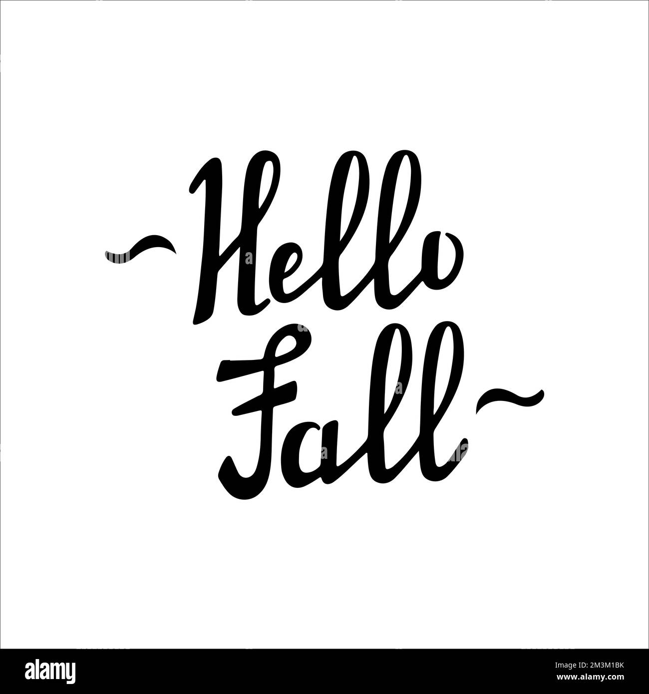 HALLO HERBSTSCHRIFT. Dekorationselement im Herbst. Vektordarstellung im Pudelstil. Stock Vektor