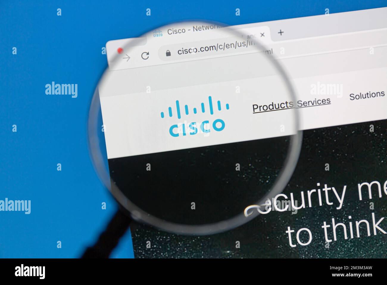 Ostersund, Schweden - 28. Okt. 2022: Cisco-Website auf einem Computerbildschirm. Cisco iis ein amerikanischer multinationaler kong Stockfoto