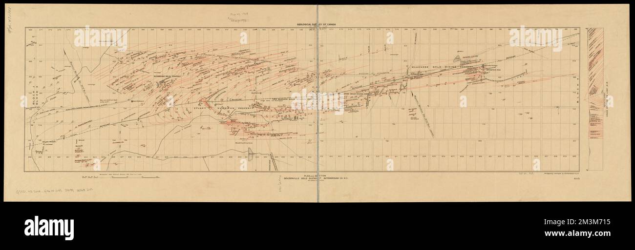 Plan and section, Goldenville Gold District, Guysborough Co., N.S., Geology, Nova Scotia, Guysborough County, Landkarten, Bergwerke und Bodenschätze, Nova Scotia, Guysborough County, Landkarten, Geologie, Nova Scotia, Goldenville, Landkarten, Bergwerke und Bodenschätze, Nova Scotia, Goldenville, Landkarten, Goldminen und Bergbau, Nova Scotia, Landkarten, Guysborough N.S. : County, Maps, Sherbrooke N.S., Maps, Goldenville N.S., Karten Norman B. Leventhal Kartenzentrum Sammlung Stockfoto