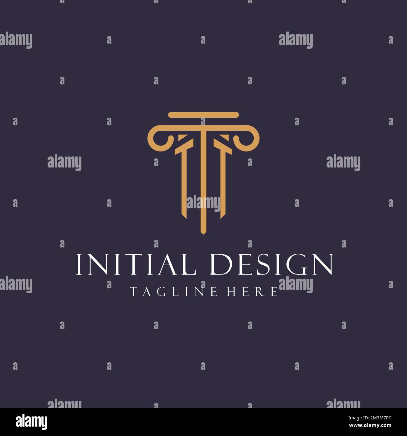 TT-Monogramminitialen Design für Anwaltskanzlei, Anwalt, Kanzlei mit säulenähnlichen Ideen Stock Vektor