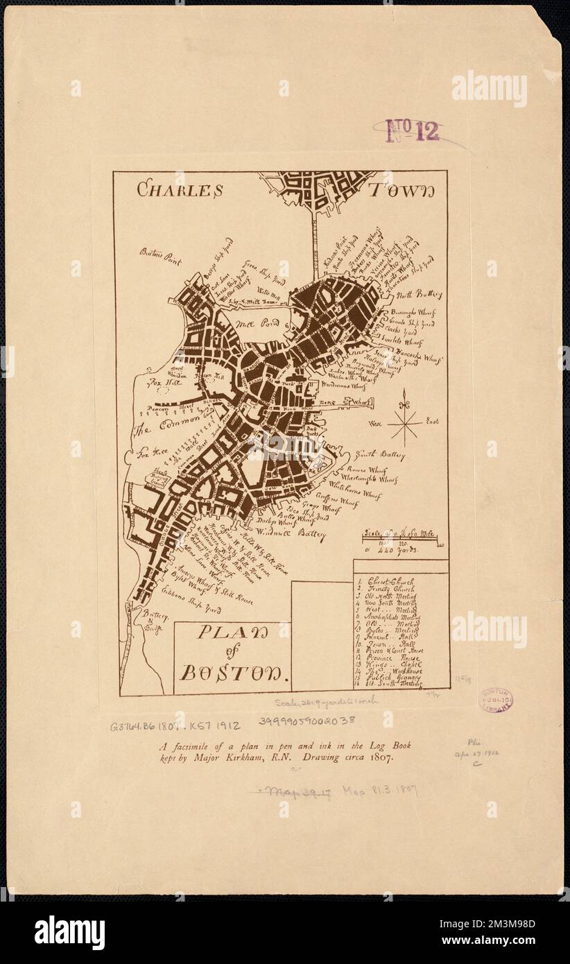 Plan of Boston, Boston Mass., Karten Norman B. Leventhal Map Center Collection Stockfoto