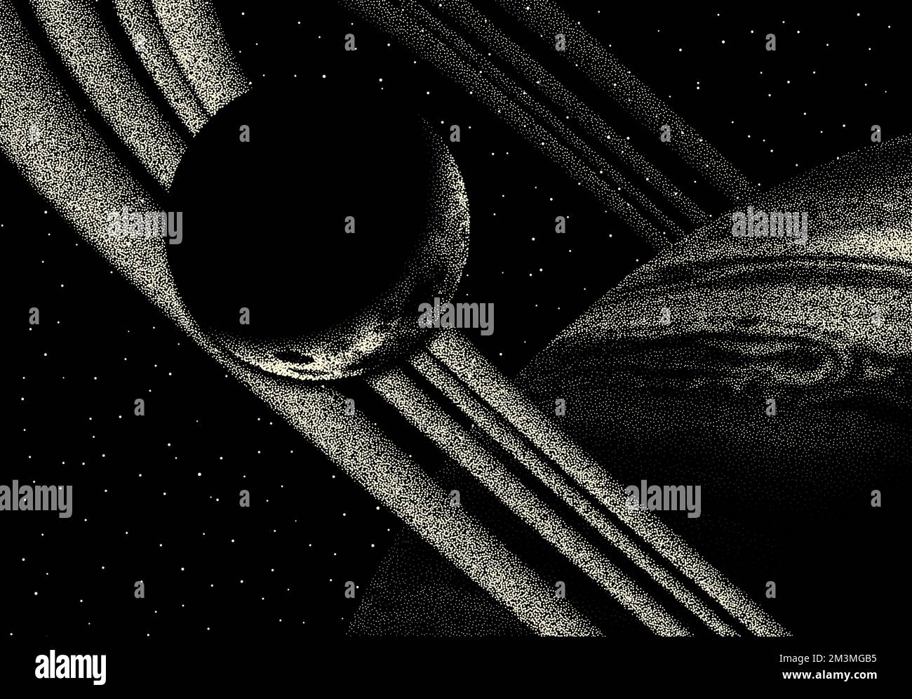 Weltraumlandschaft mit malerischem Blick auf den Planeten und Stars hergestellt mit Stock Vektor