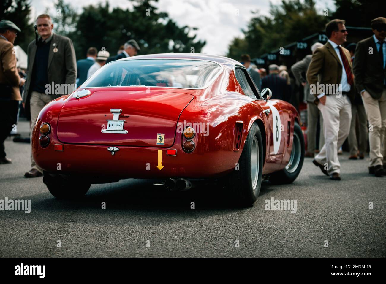 1960 Ferrari 250 GT SWB – Rot, Heckscheibe, Paddock Stockfoto