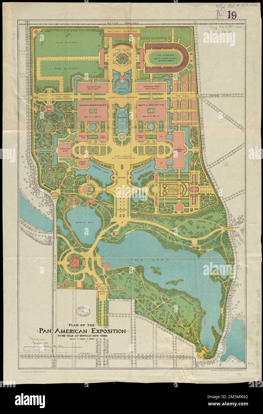 Plan der Panamerikanischen Ausstellung in Buffalo, New York, 1. Mai bis 1. November 1901 , Messen, New York State, Buffalo, Maps, Buffalo N.Y., Maps Norman B. Leventhal Map Center Collection Stockfoto