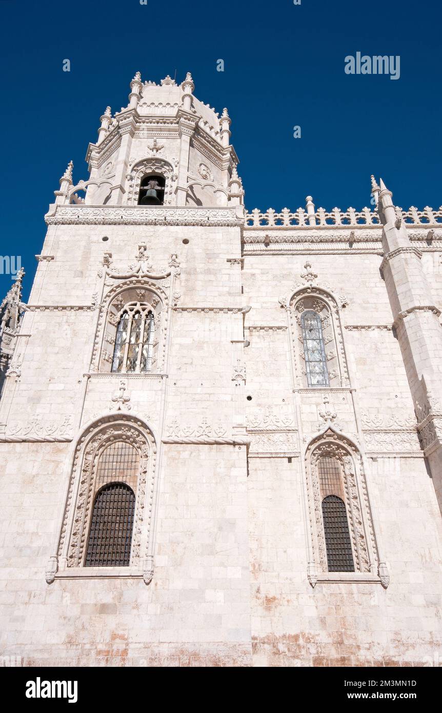 Kirche Santa Maria de Belem, Kloster Jeronimos (erbaut im 16.. Jahrhundert vom Architekten Diogo de Boitaca im manueline-Stil), Lissabon, Portugal Stockfoto