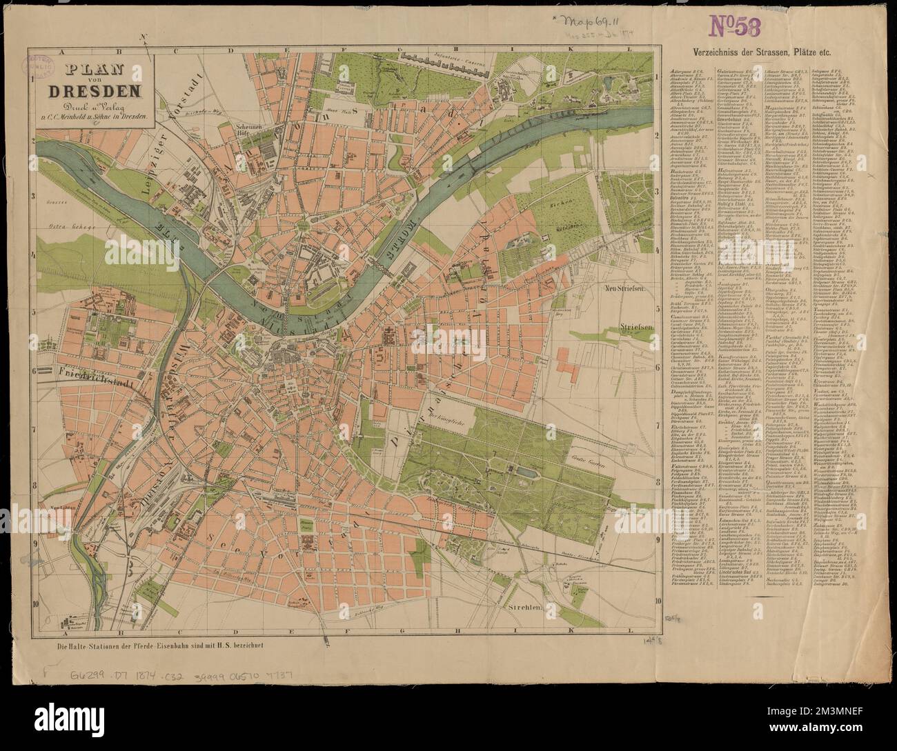 Plan von Dresden , Dresden Deutschland, Karten Norman B. Leventhal Kartenzentrum Sammlung Stockfoto