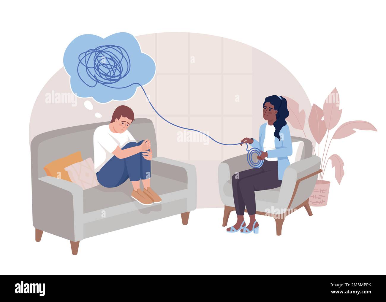 Therapiesitzung Flat Concept Vector Illustration Stock Vektor