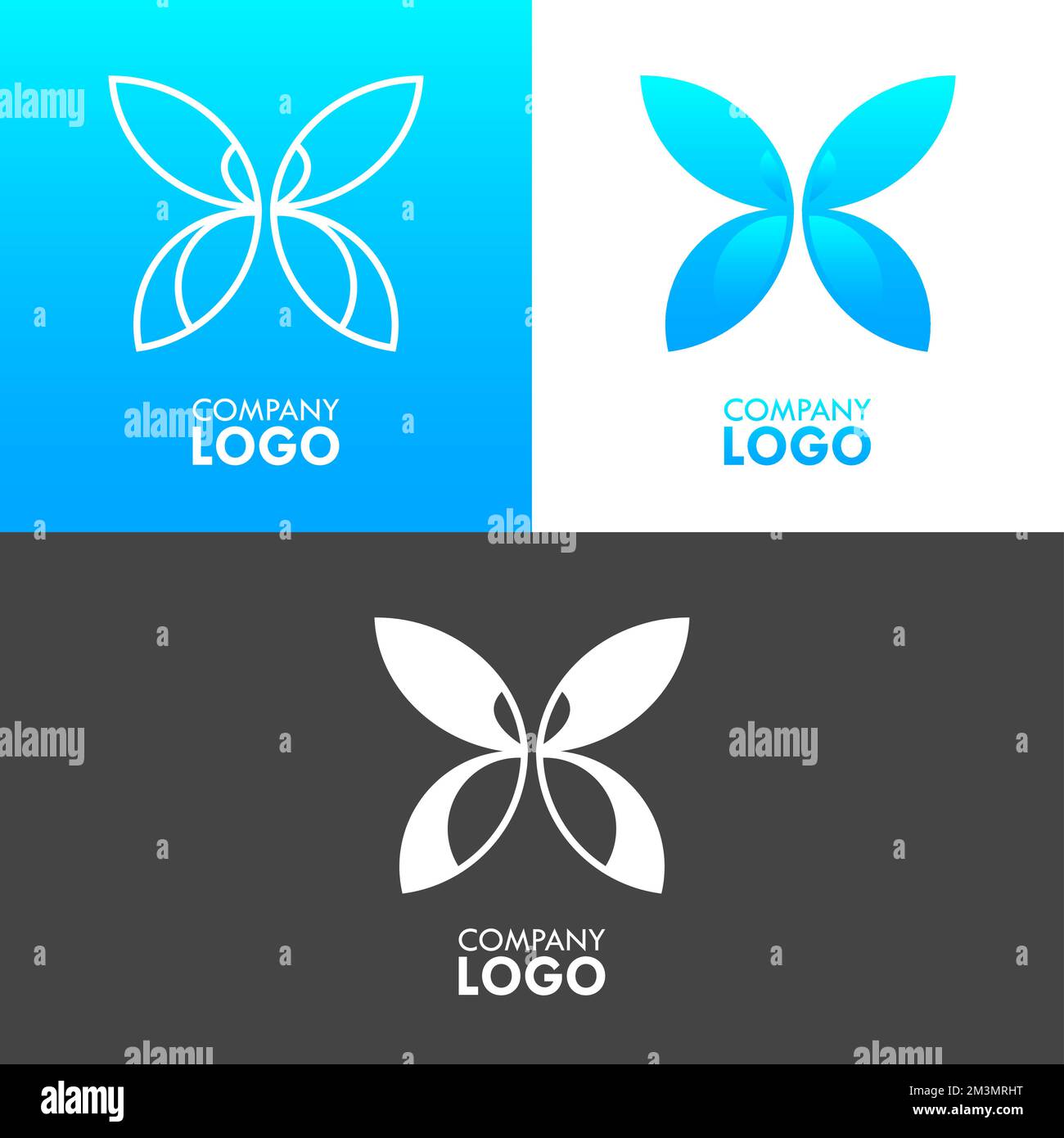 Butterfly Shape Logo-Symbolsatz Corporate Vector Konzept Stock Vektor