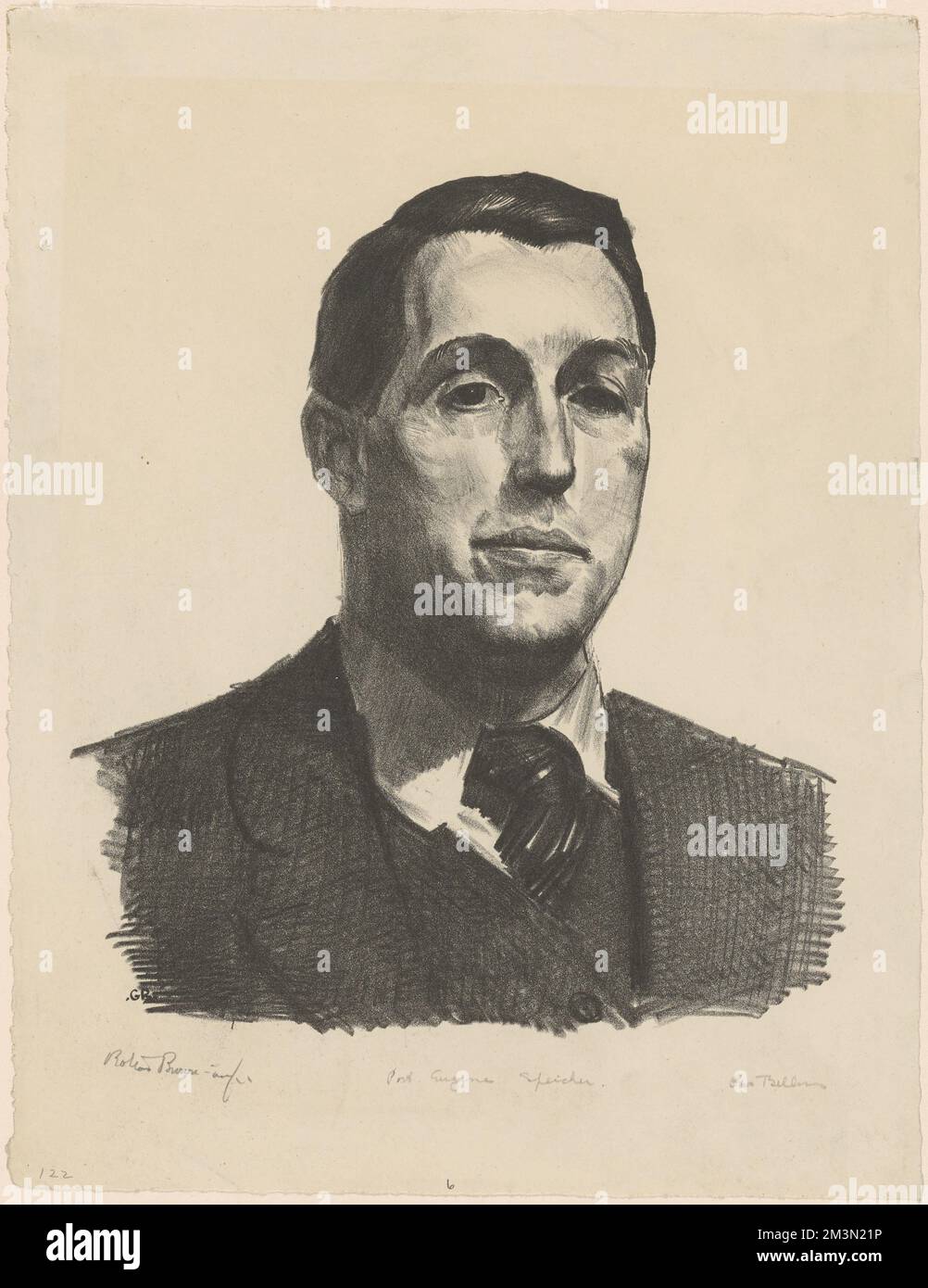 Porträt von Eugene Speicher, First Stone, Artists, Speicher, Eugene Edward, 1883-1962. George Bellows (1882-1925). Ausdrucke und Zeichnungen Stockfoto
