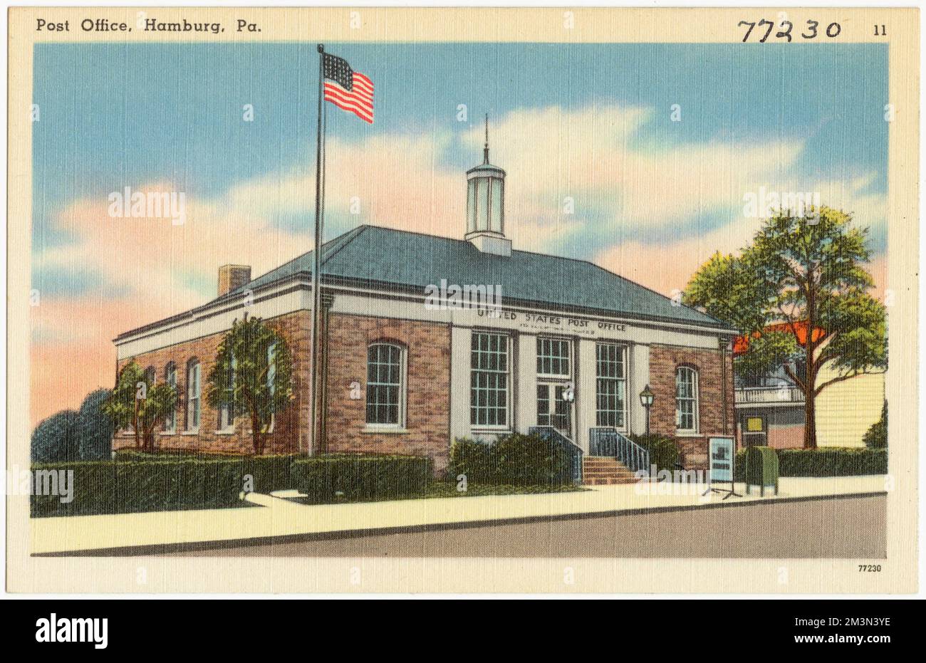 Postamt, Hamburg, Pa , Postämter, Tichnor Brothers Collection, Postkarten der Vereinigten Staaten Stockfoto