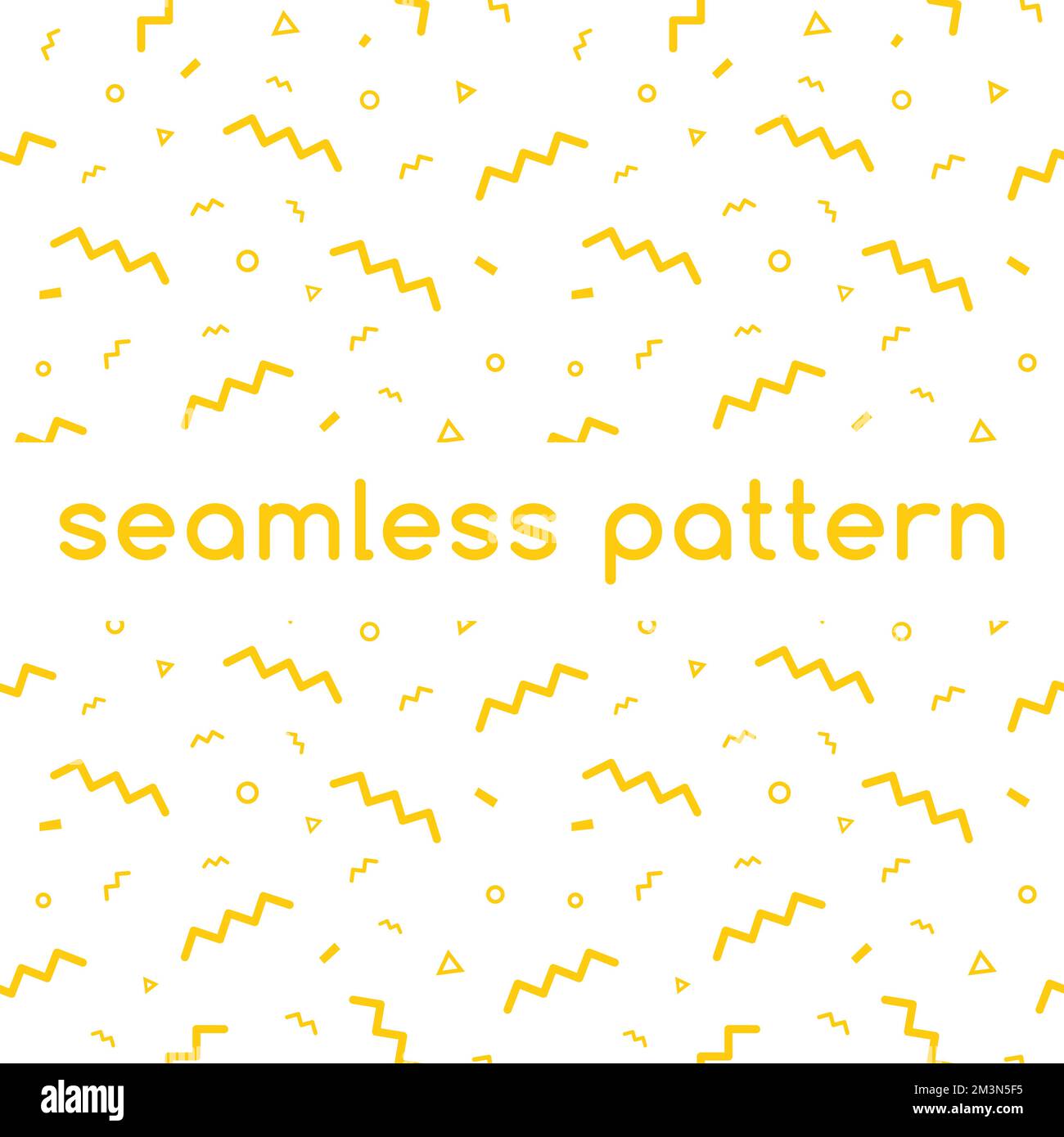 Konfetti-Vektormuster. Vektorhintergrund für geometrische Linien in gelber Farbe. Nahtlose minimalistische geometrische Formmuster. Kann beim Drucken, bei der Website verwendet werden Stock Vektor