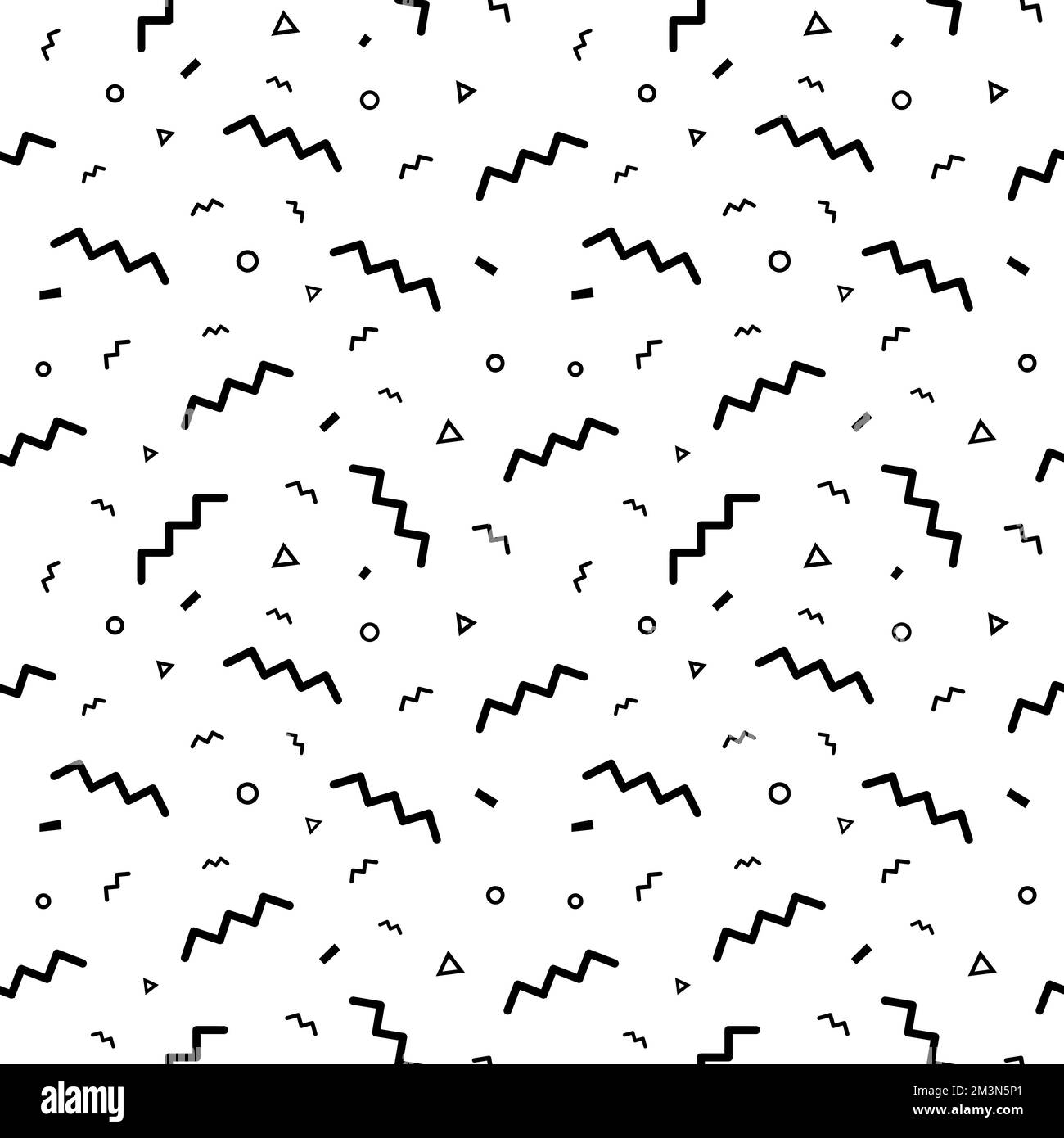 Konfetti-Vektormuster. Hintergrund des geometrischen Linienvektors. Nahtlose minimalistische geometrische Formmuster. Kann beim Drucken verwendet werden, Website-Hintergrund Stock Vektor