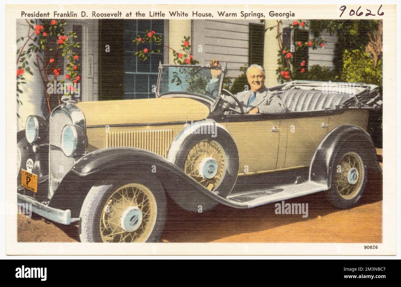 Präsident Franklin D. Roosevelt im Little White House, Warm Springs, Georgia , Historic Buildings, Tichnor Brothers Collection, Postkarten der Vereinigten Staaten Stockfoto