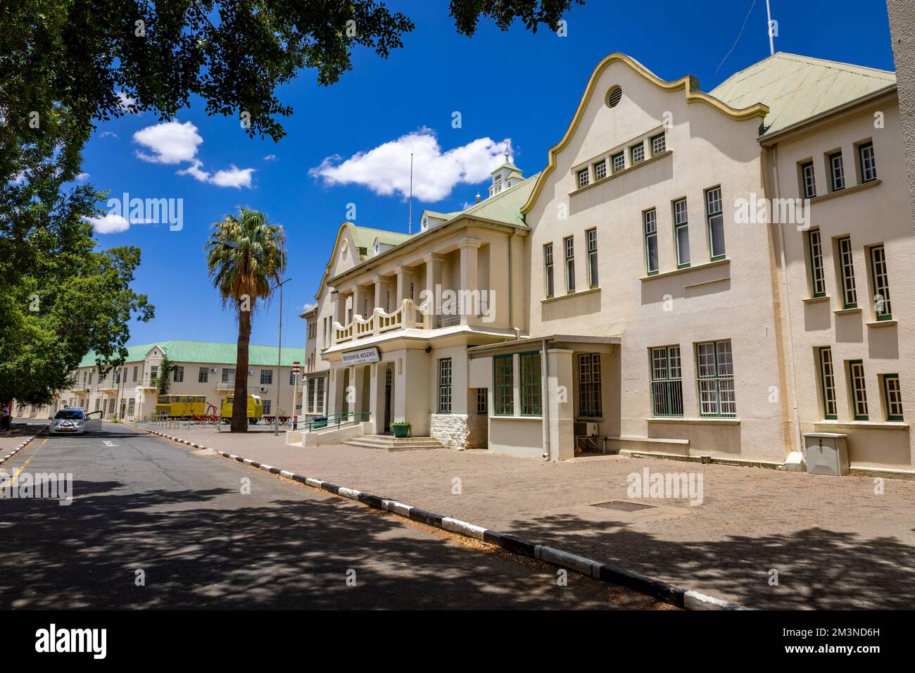 Bahnstation in Windhoek. Windhoek ist die Hauptstadt und die größte Stadt Namibias. Südliches