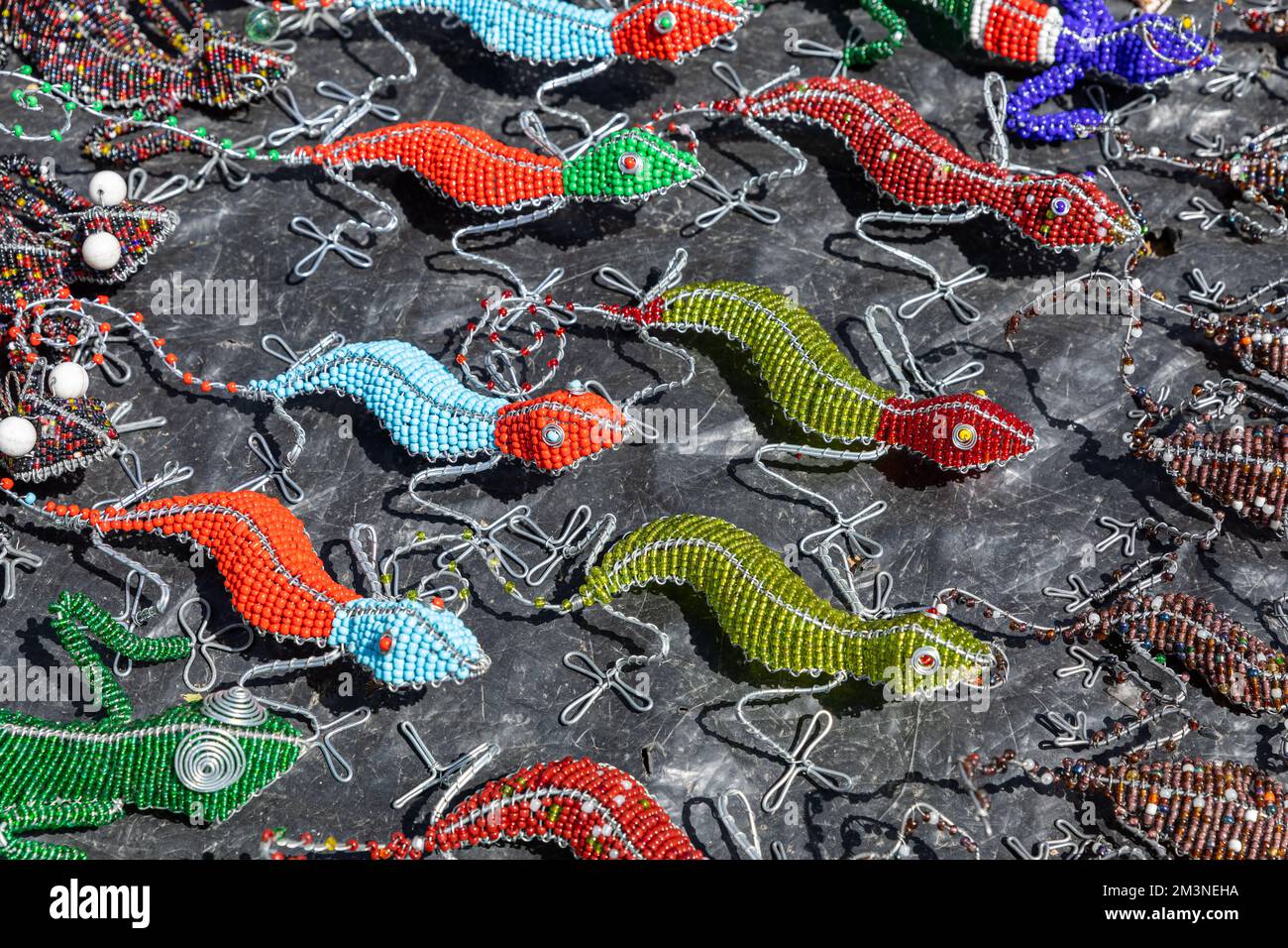 Handgefertigte Souvenirs in Windhoek, Namibia. Stockfoto