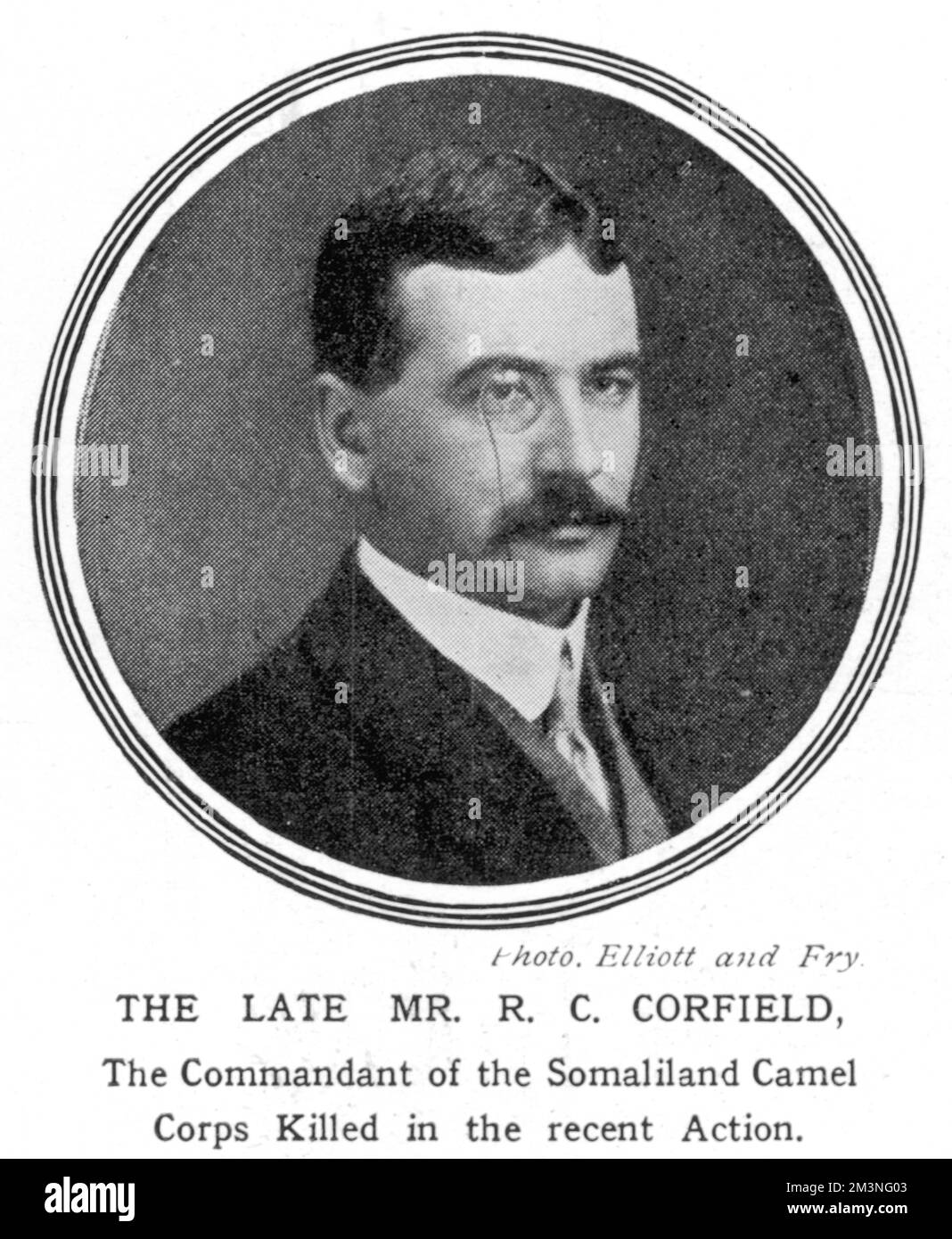 Richard Conyngham Corfield (1882-1913), getötet, während er das somaliland-Kamelkorps befehligte, als er sich mit den Derwischen verbündete. Datum: 20.. Jahrhundert Stockfoto
