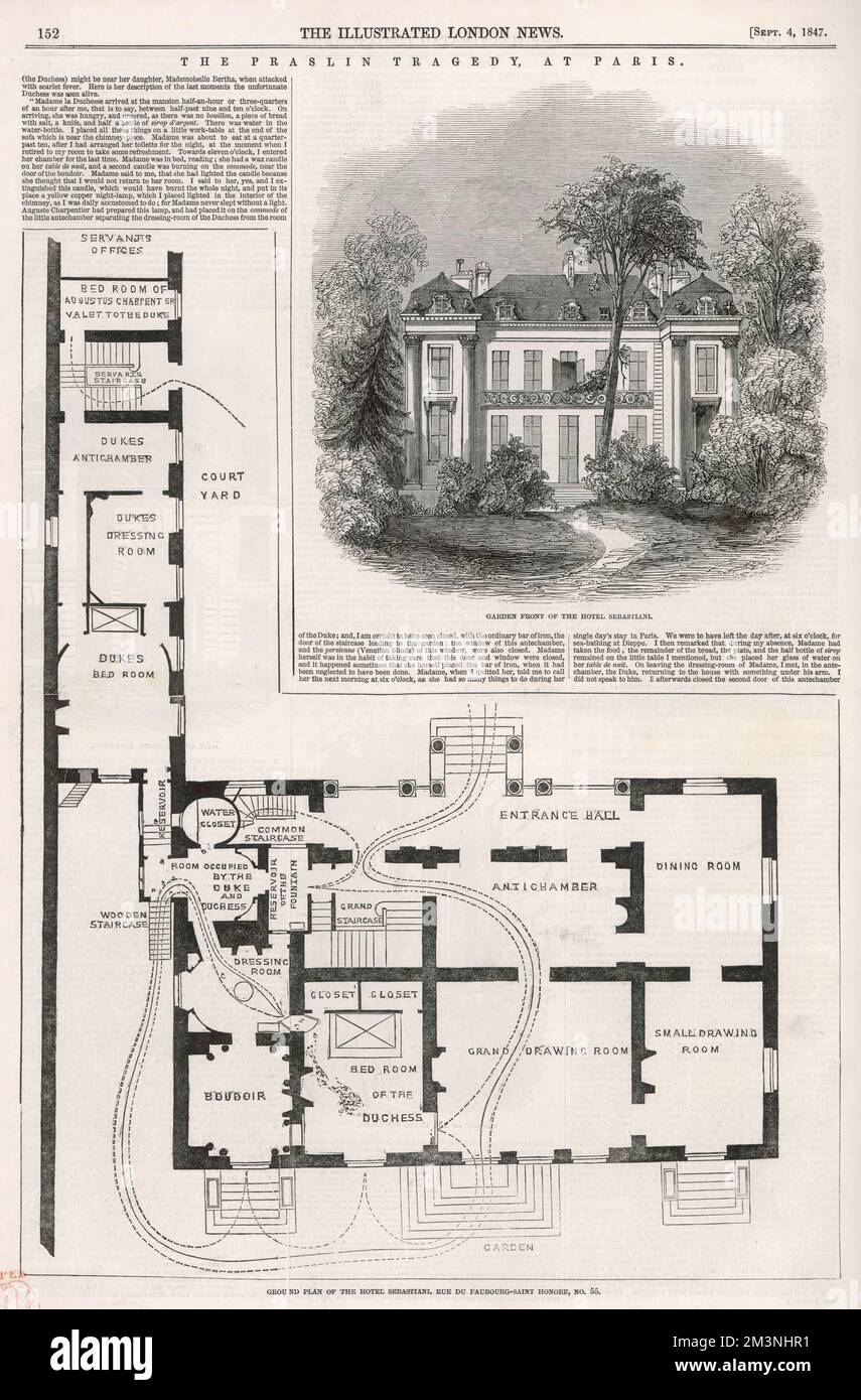 Die Tragödie Von Praslin Stockfoto