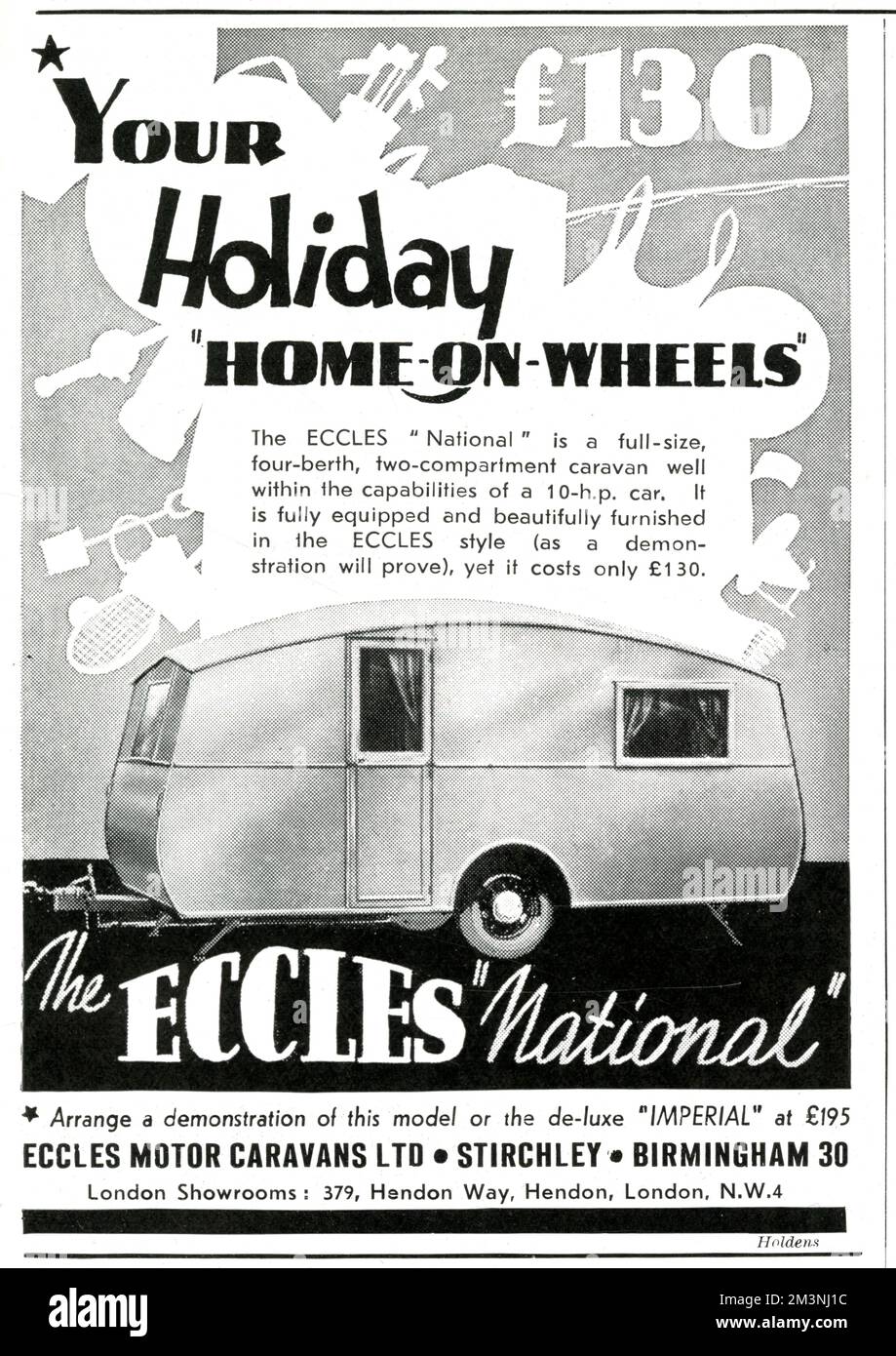 Ihr Ferienhaus auf Rädern. Datum: 1939 Stockfoto