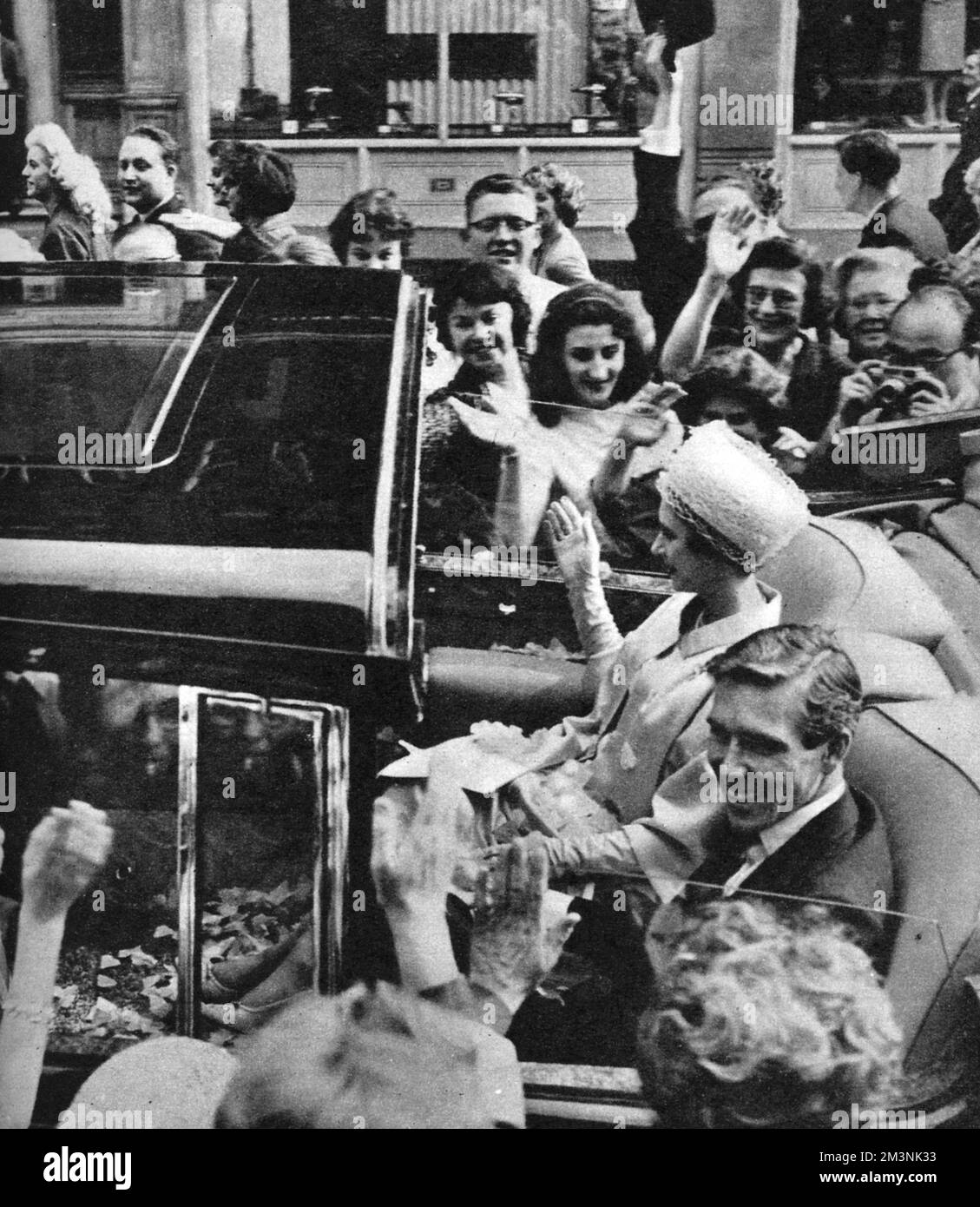 Hochzeit von Prinzessin Margaret - das Weggehen Stockfoto Hochzeit von Prinzessin Margaret - das Weggehen Stockfoto