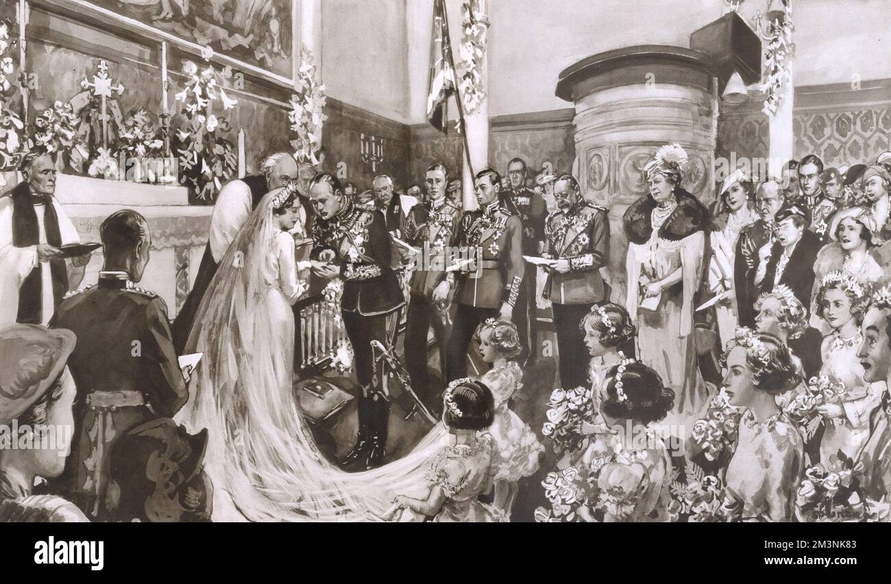 Königliche Hochzeit 1935 - in der Kapelle im Buckingham Palace Stockfoto